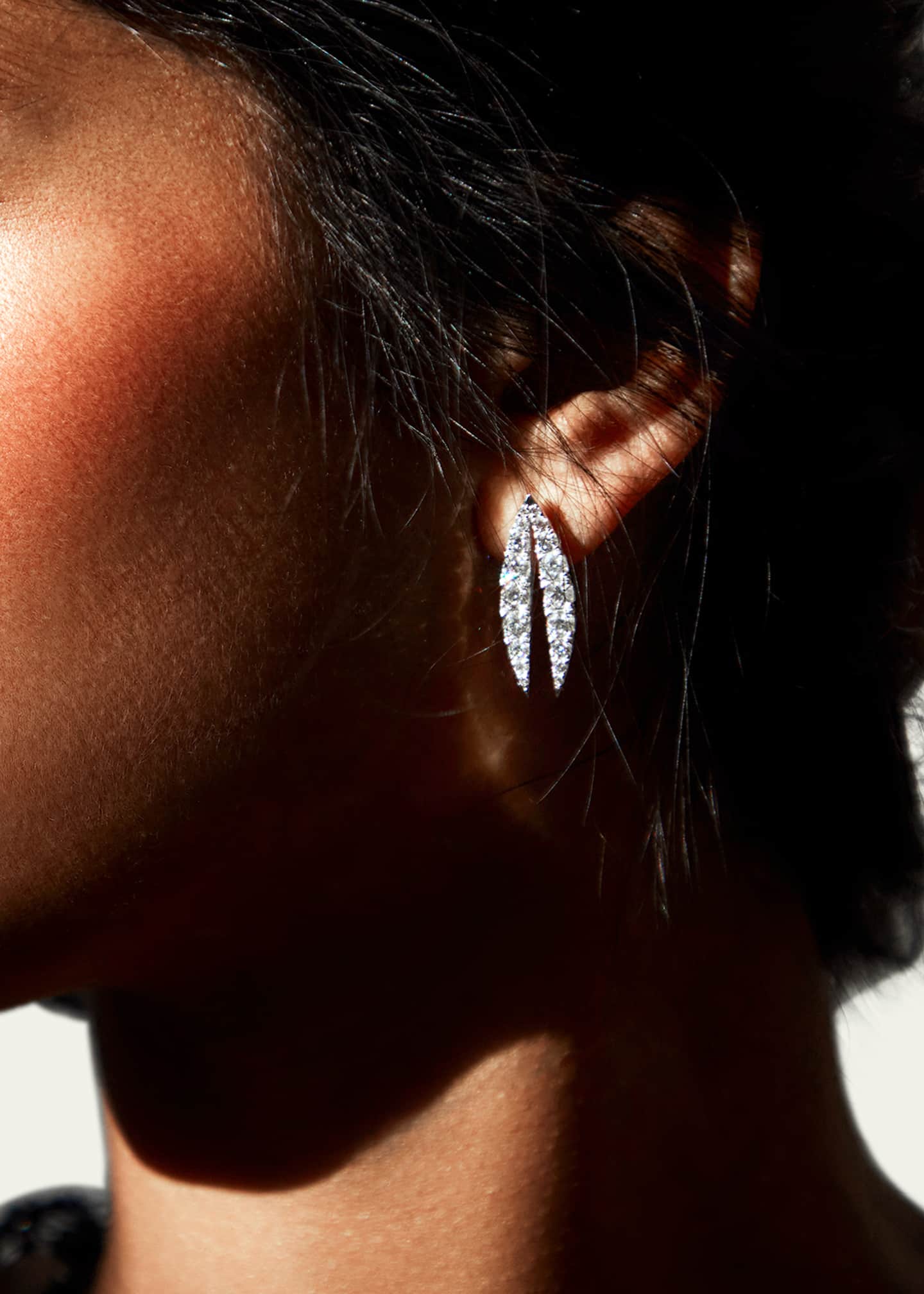 KAMAL Lotus Diamond Drop Earrings Image 2 of 3