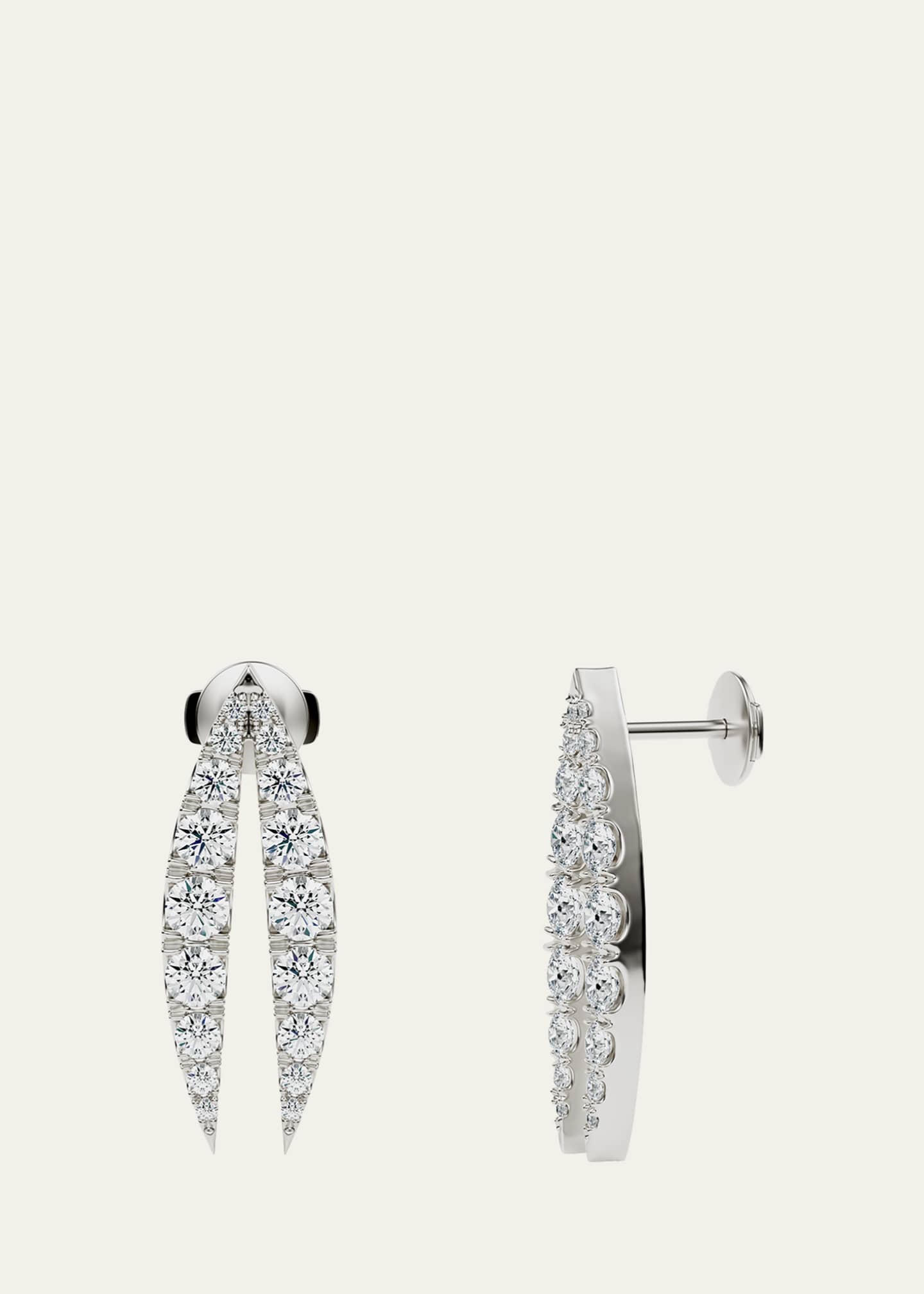 KAMAL Lotus Diamond Drop Earrings Image 3 of 3
