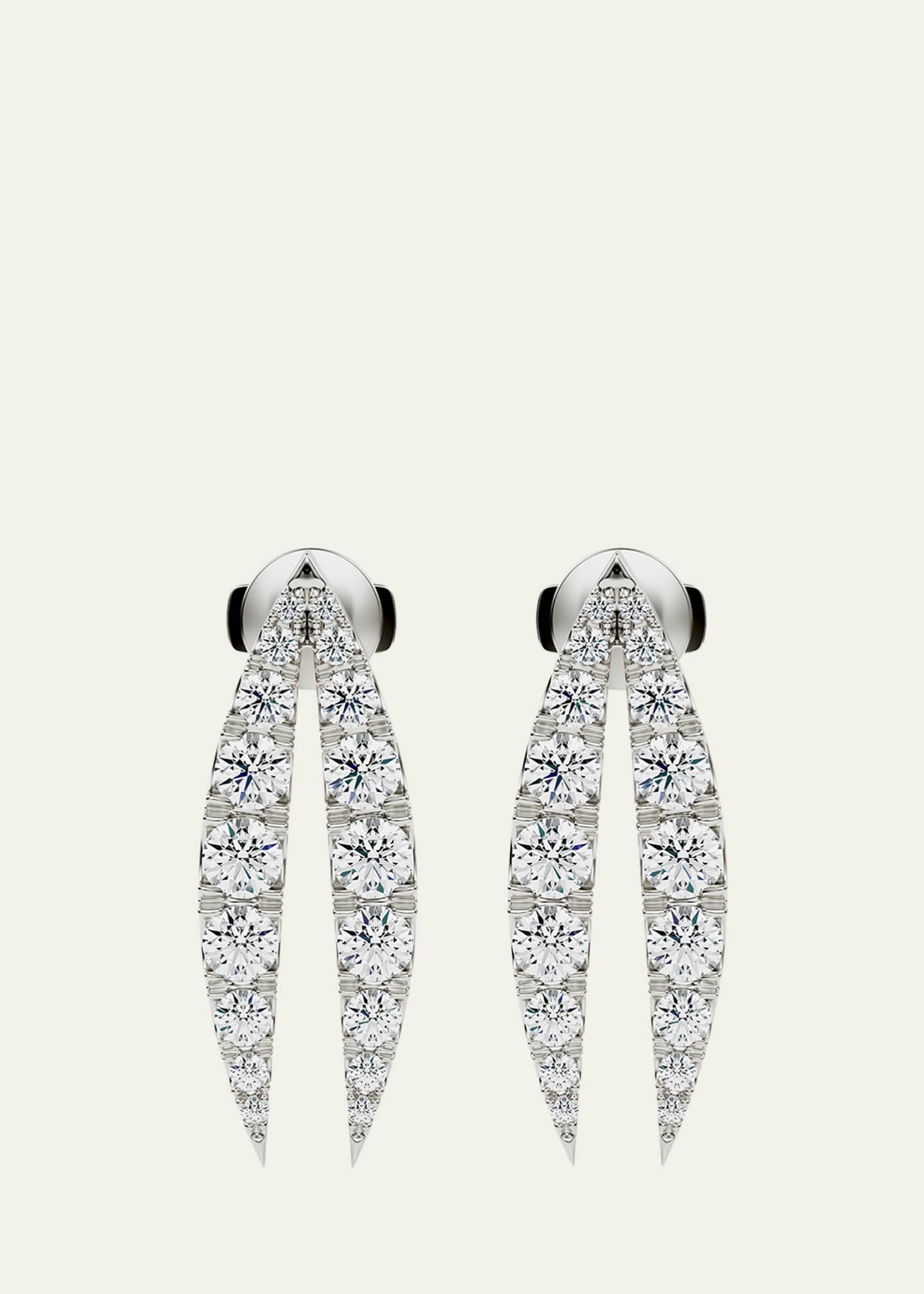 KAMAL Lotus Diamond Drop Earrings Image 1 of 3