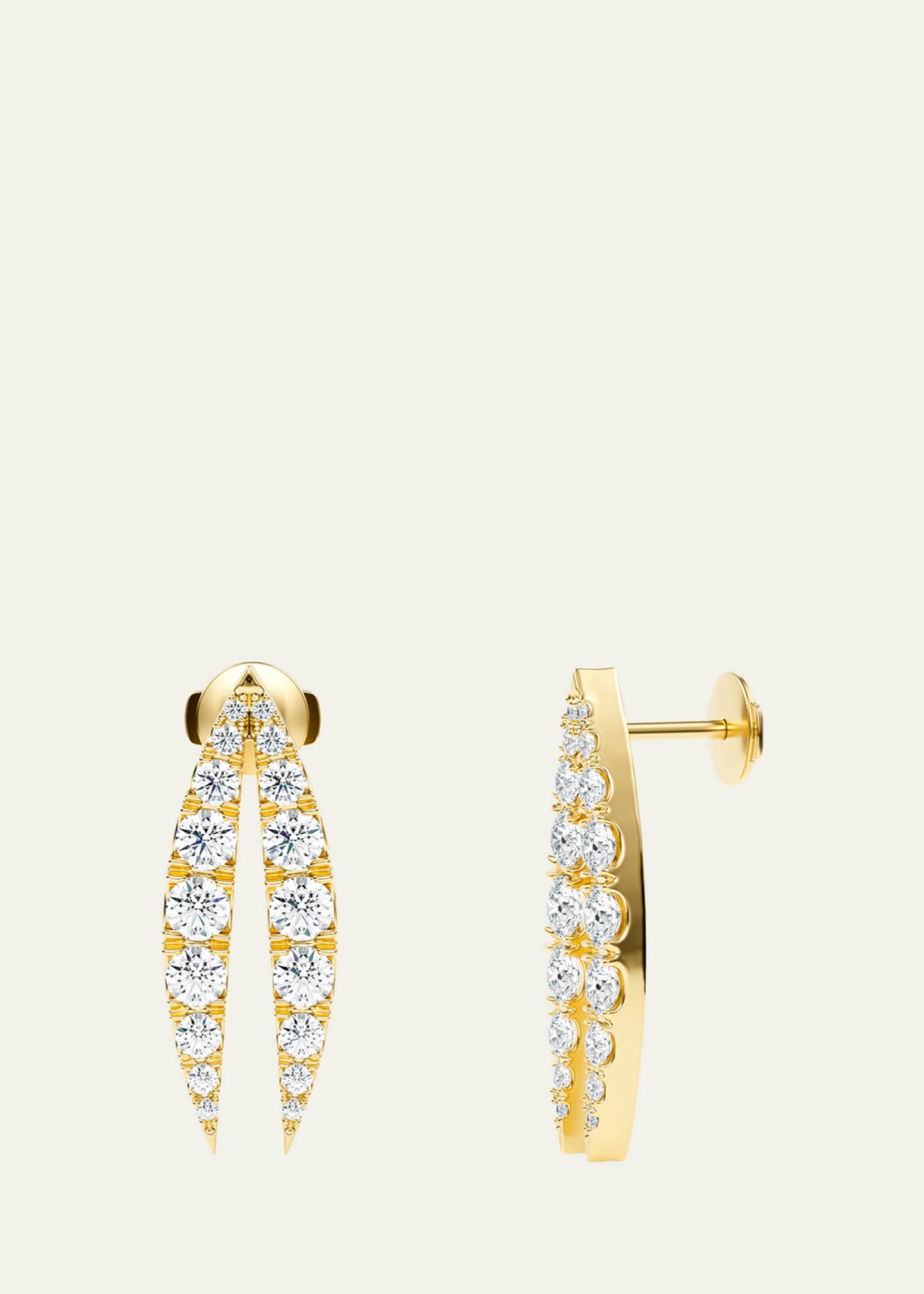 KAMAL Lotus Diamond Drop Earrings Image 3 of 3