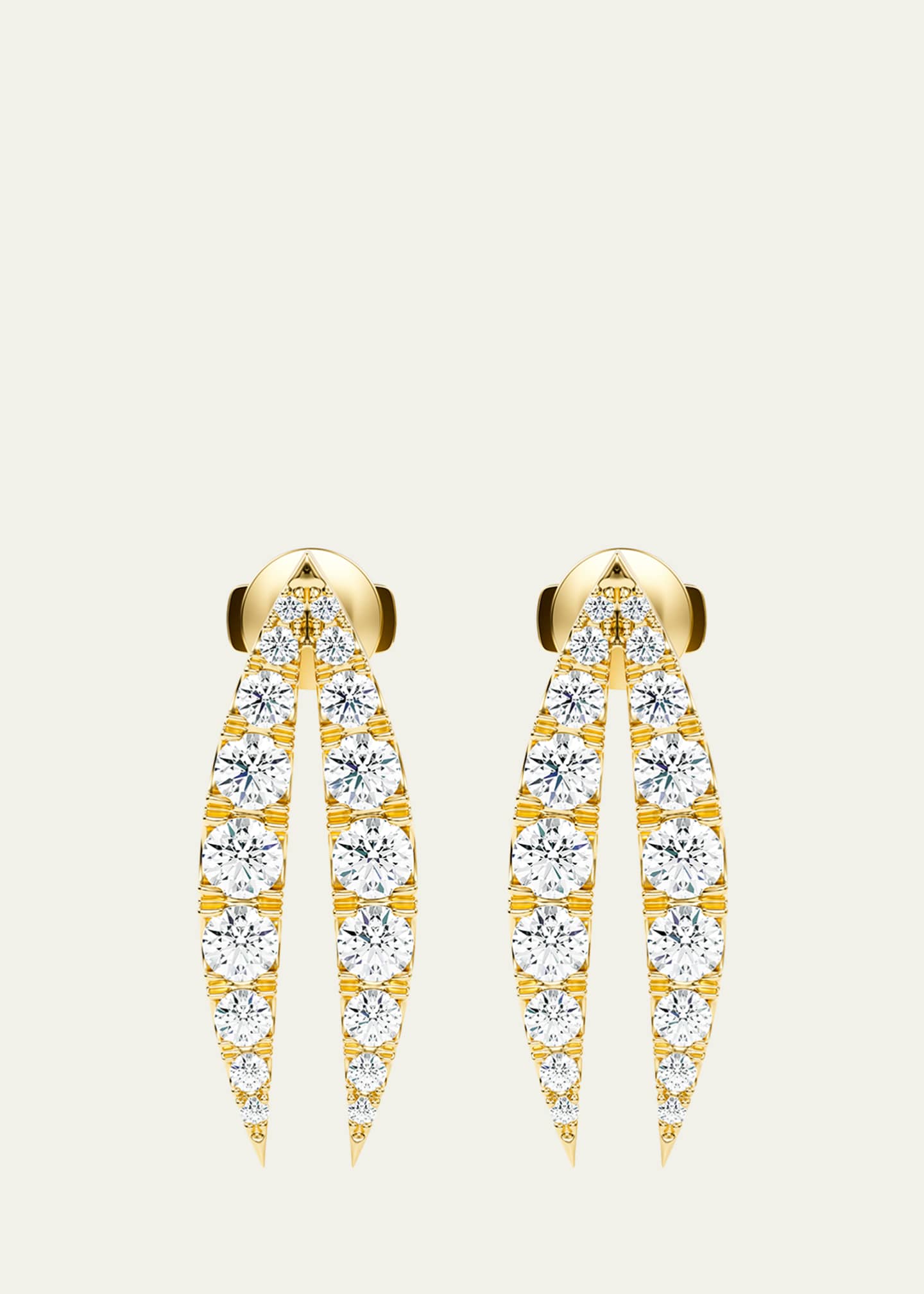 KAMAL Lotus Diamond Drop Earrings Image 1 of 3