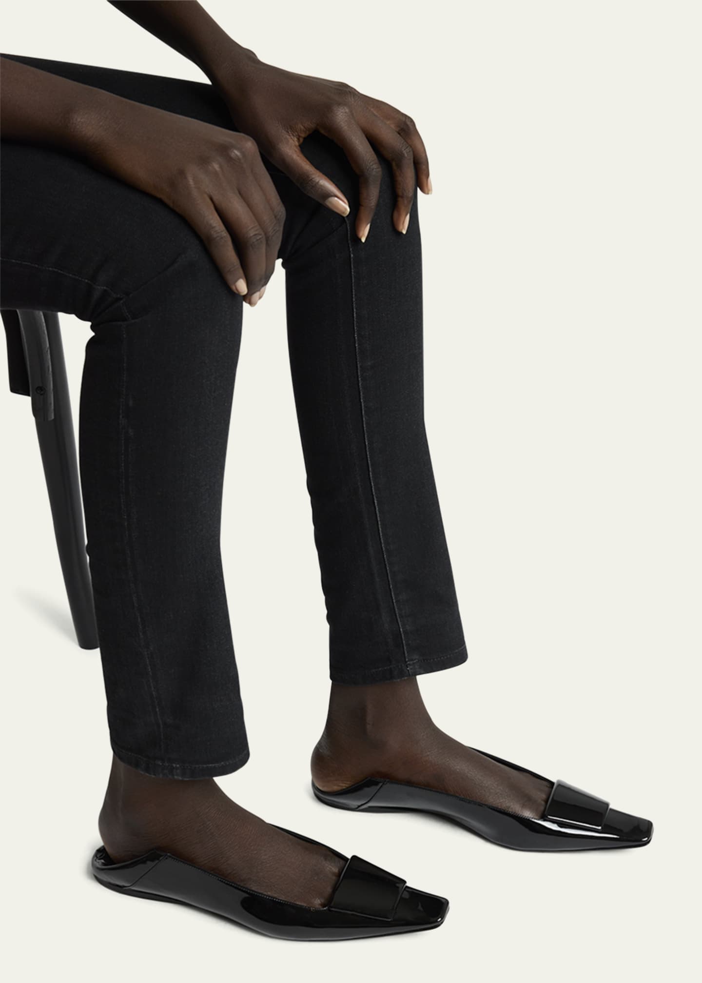 Saint Laurent Poppy Patent Buckle Foldable Ballerina Flats Image 2 of 4