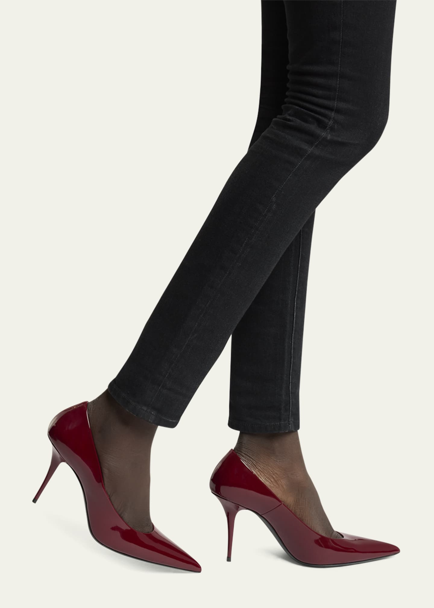 Saint Laurent Norma Glossy Leather Pumps Image 2 of 4
