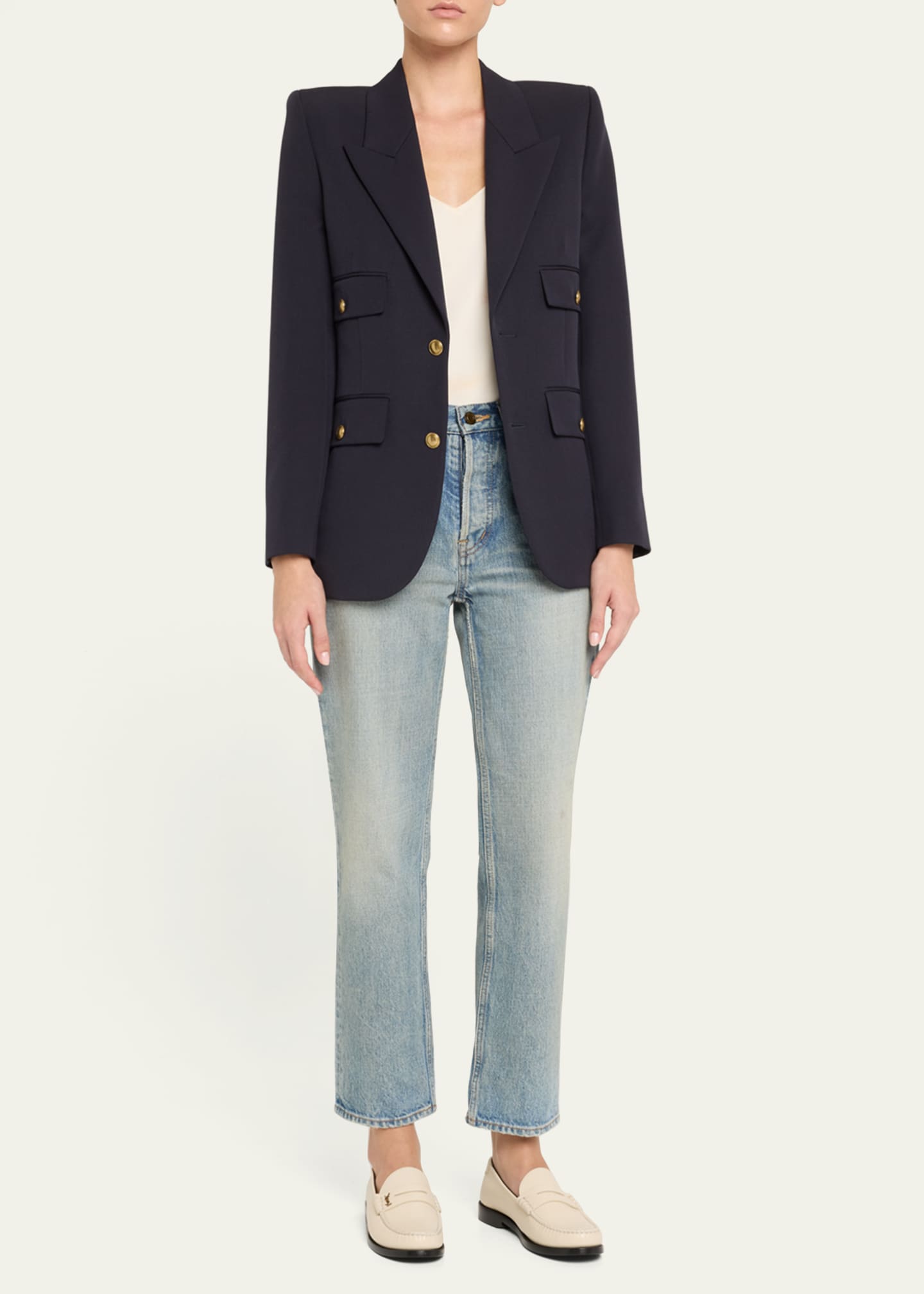 Saint Laurent Le Leather YSL Penny Loafers Image 2 of 5