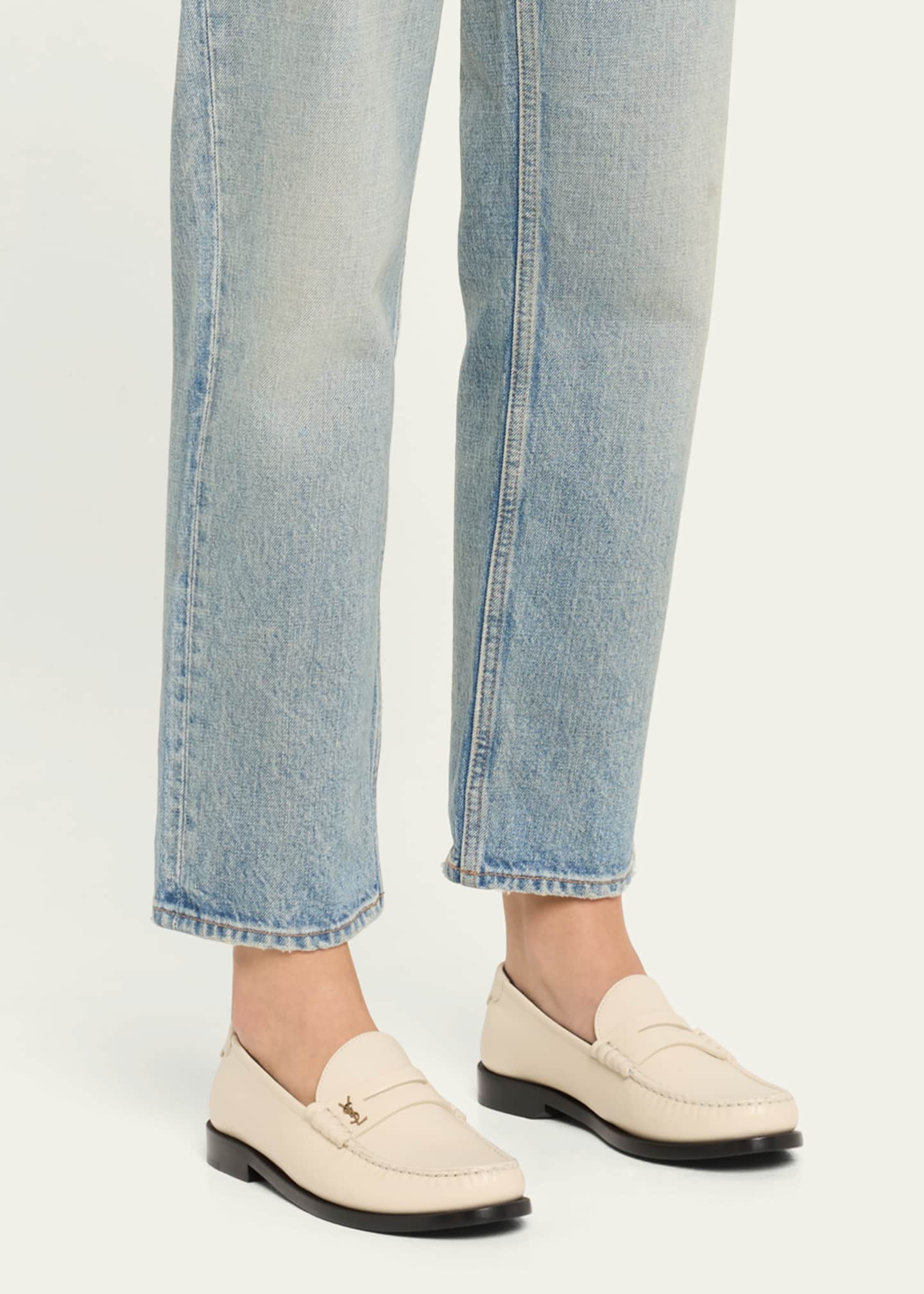 Saint Laurent Le Leather YSL Penny Loafers Image 3 of 5