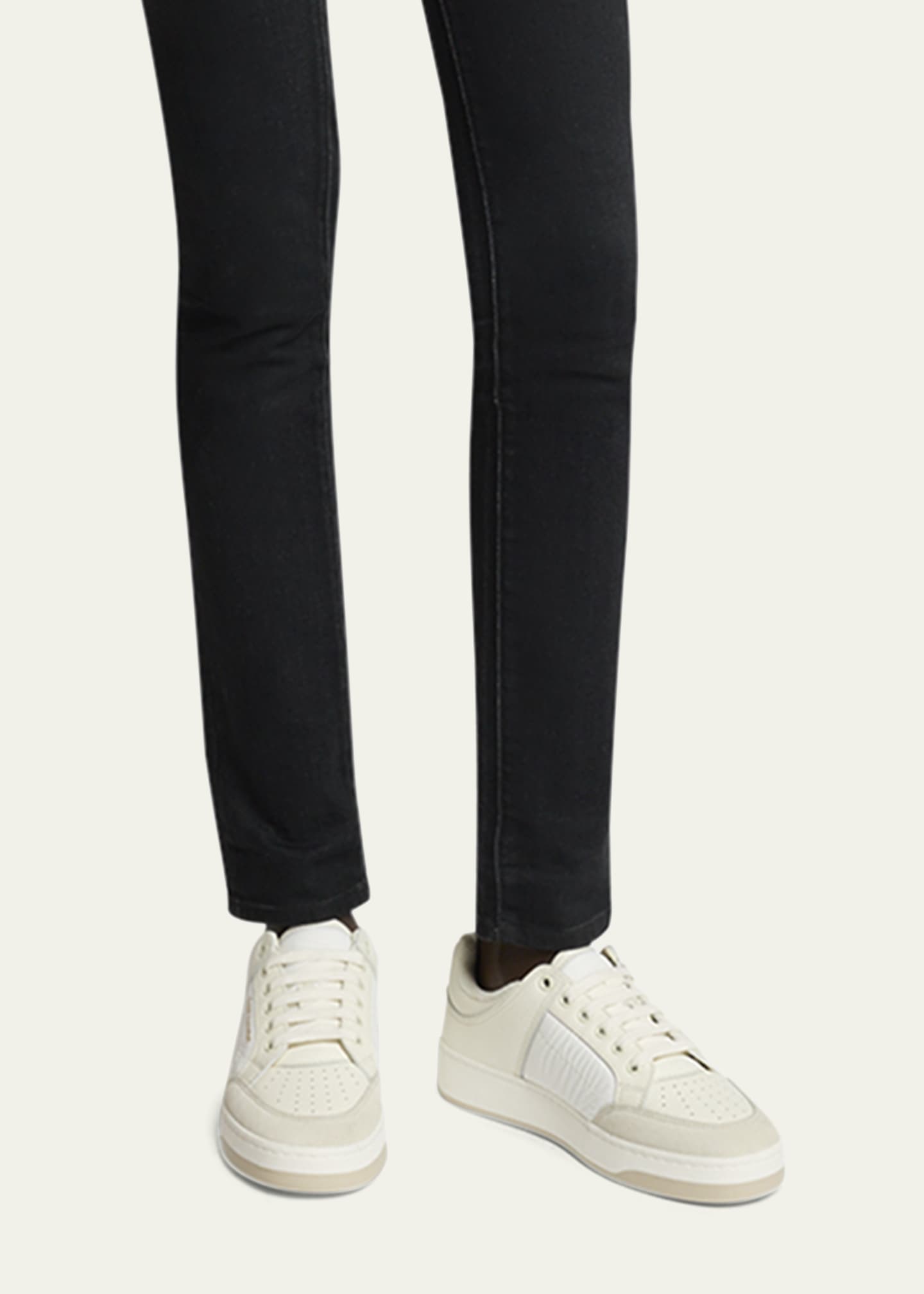 Saint Laurent SL61 Mixed Leather Low-Top Sneakers Image 2 of 4