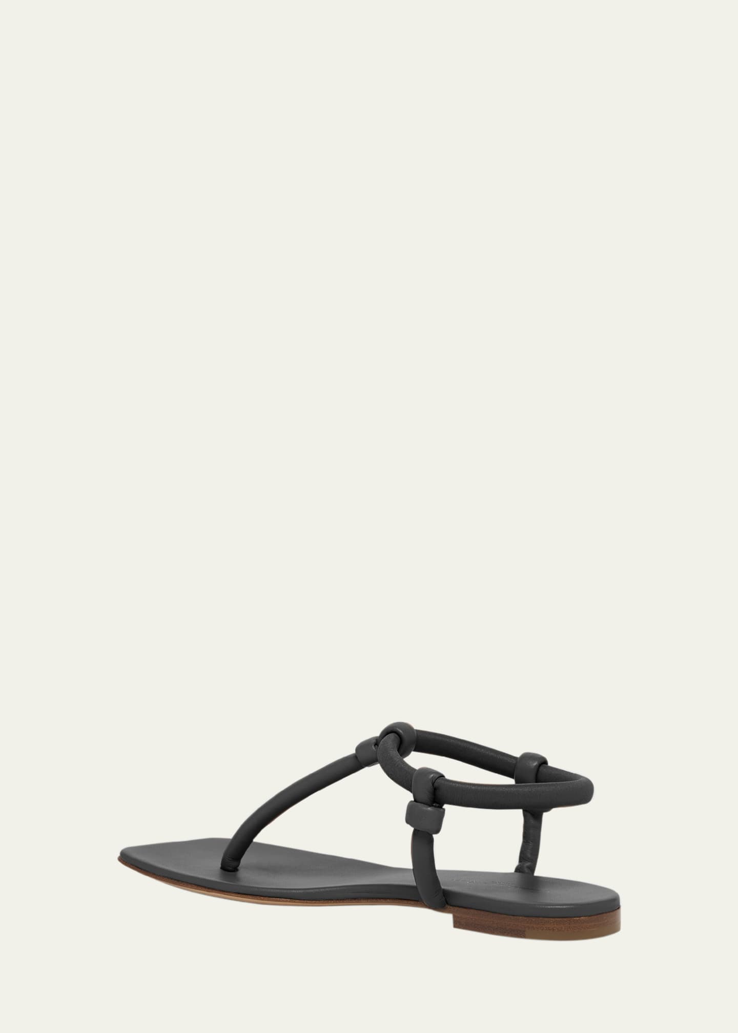 Gianvito Rossi Juno Tubular Leather Thong Sandals Image 2 of 3