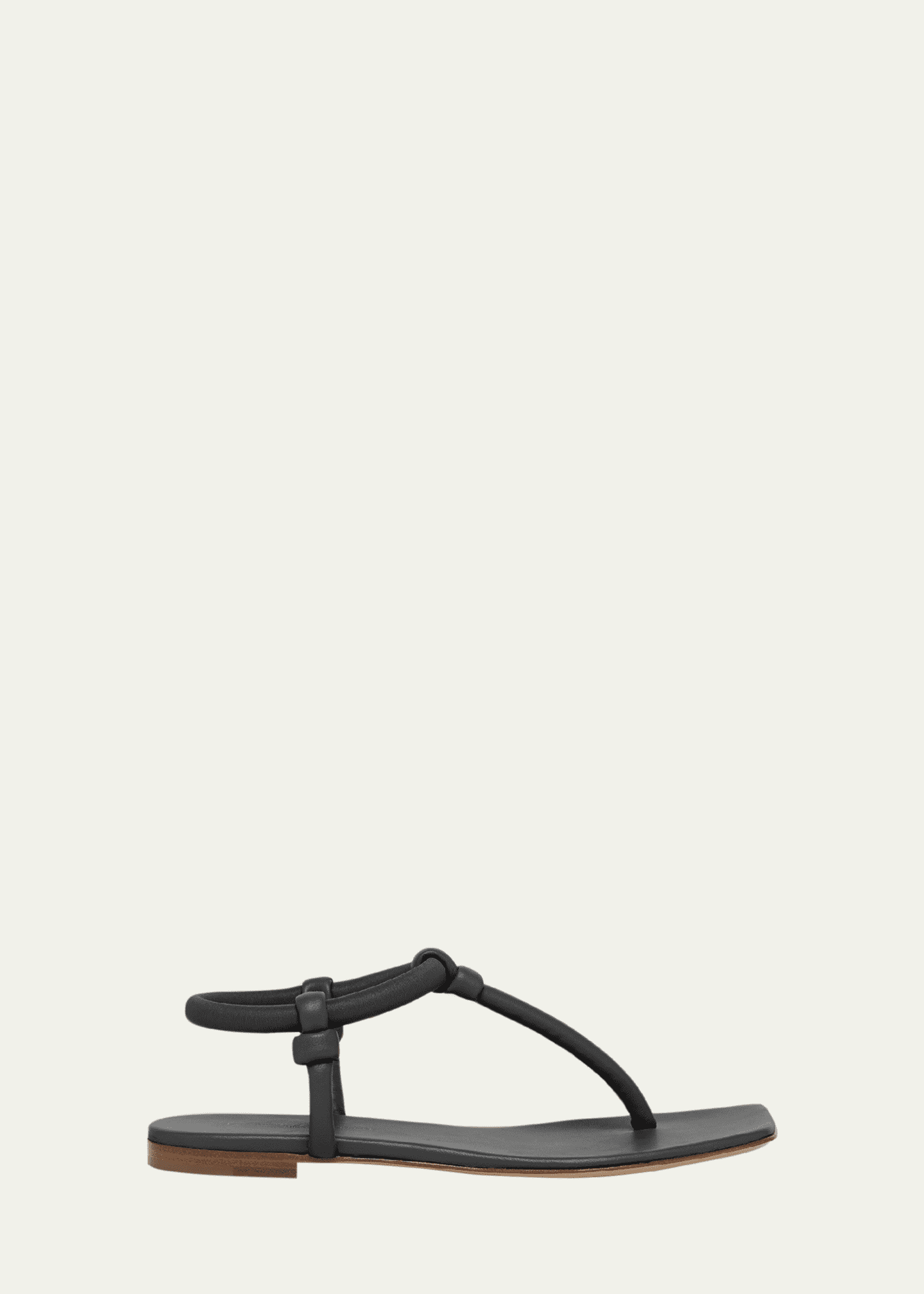 Gianvito Rossi Juno Tubular Leather Thong Sandals Image 1 of 3