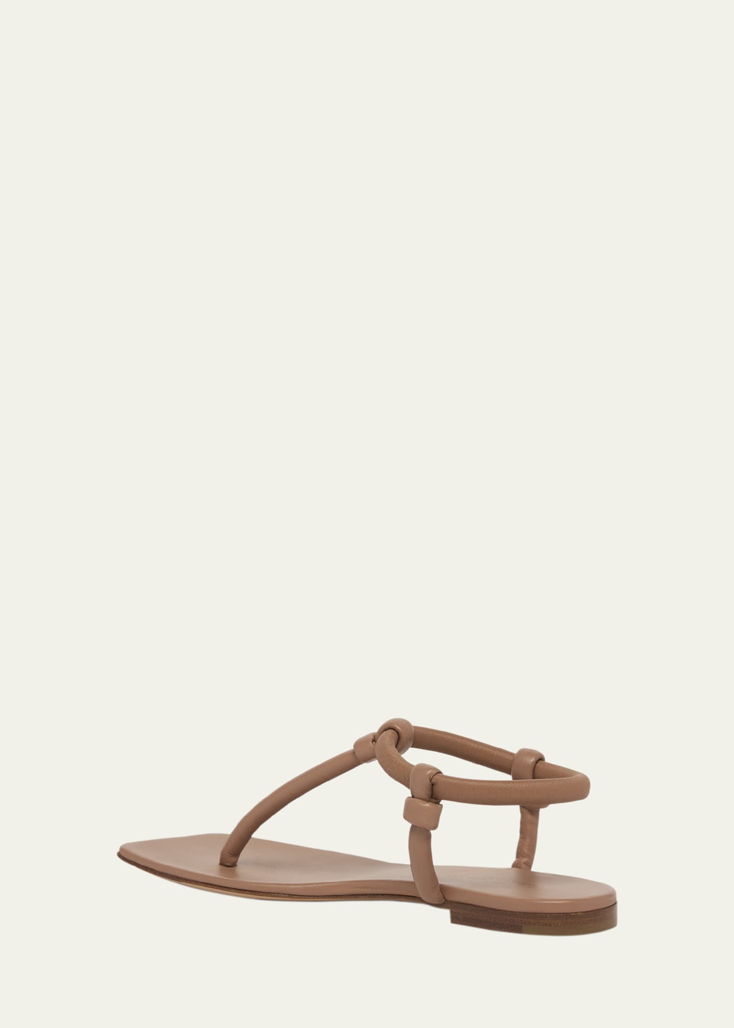 Gianvito Rossi Juno Tubular Leather Thong Sandals Image 2 of 3