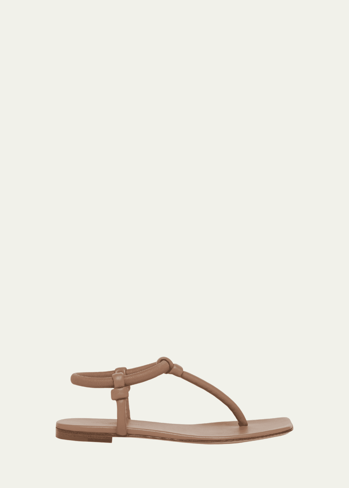 Gianvito Rossi Juno Tubular Leather Thong Sandals Image 1 of 3
