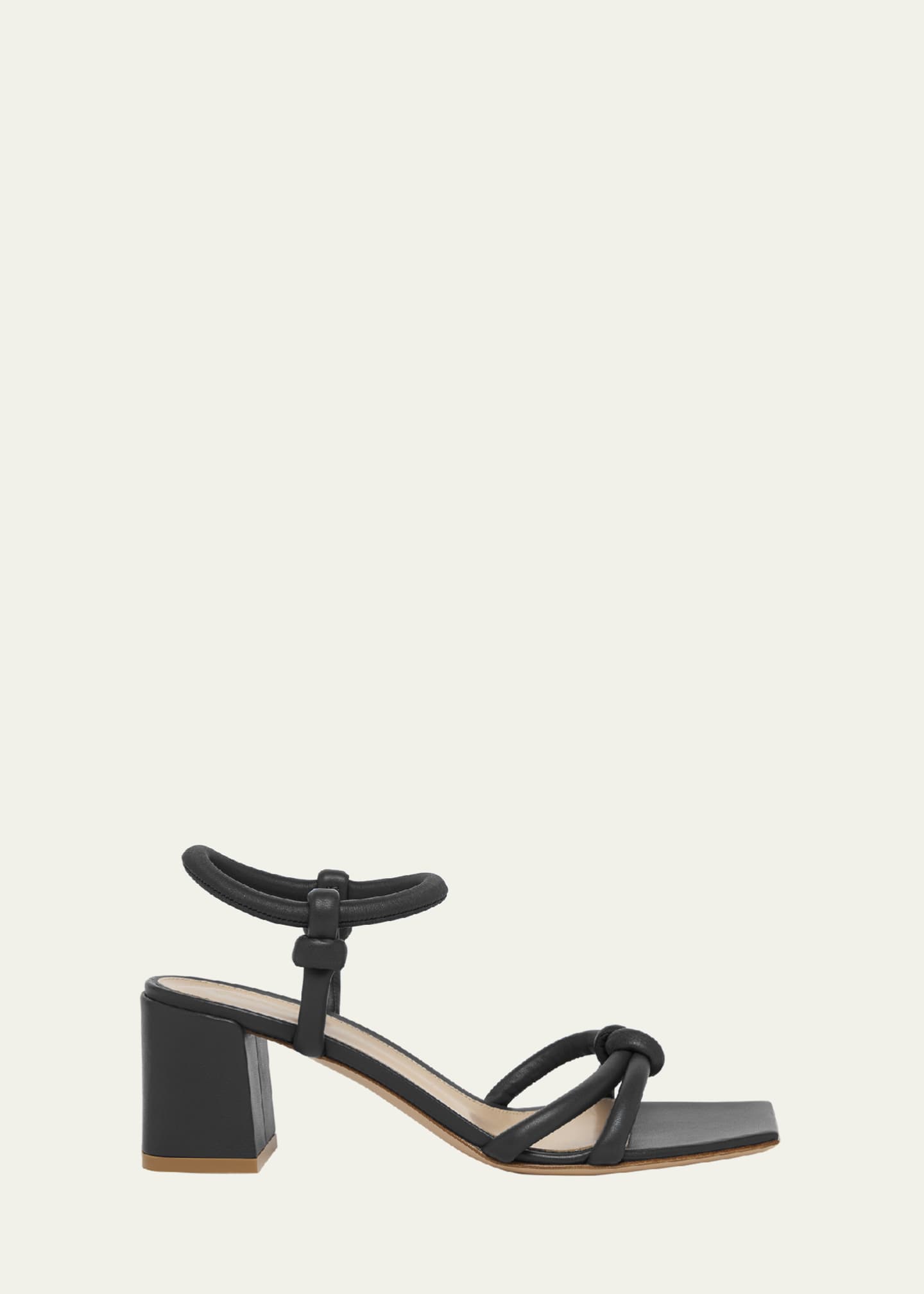 Gianvito Rossi Knotted Leather Block-Heel Sandals - Bergdorf Goodman