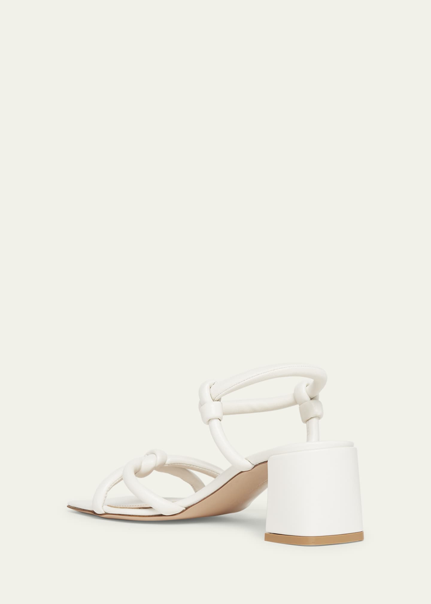 Gianvito Rossi Knotted Leather Block-Heel Sandals Image 2 of 4