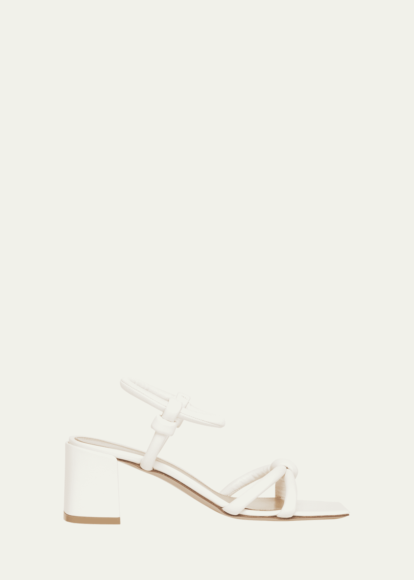 Gianvito Rossi Knotted Leather Block-Heel Sandals Image 1 of 4