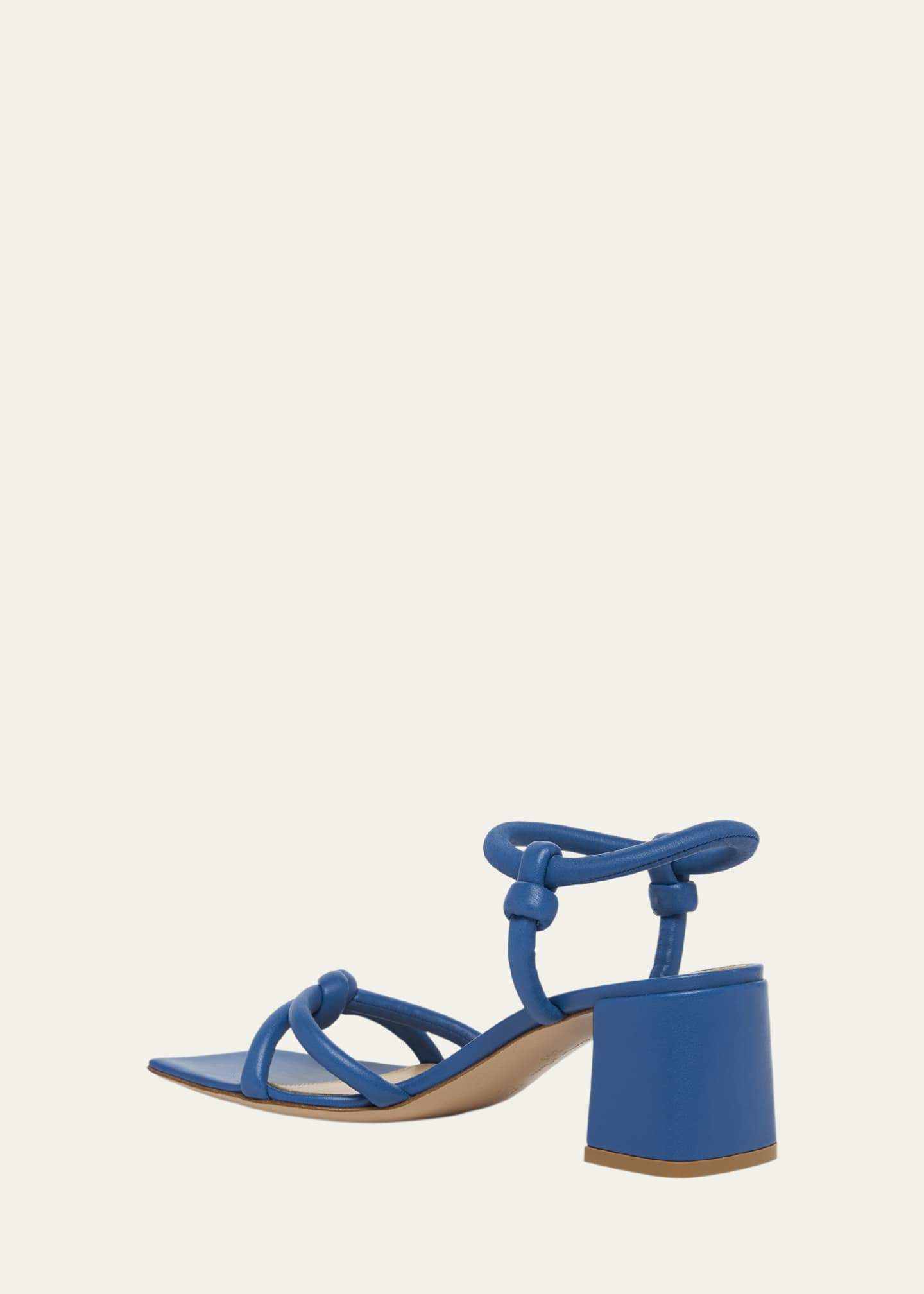 Gianvito Rossi Knotted Leather Block-Heel Sandals Image 2 of 3