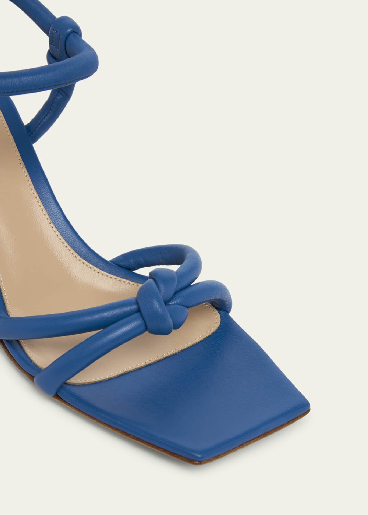 Gianvito Rossi Knotted Leather Block-Heel Sandals Image 3 of 3