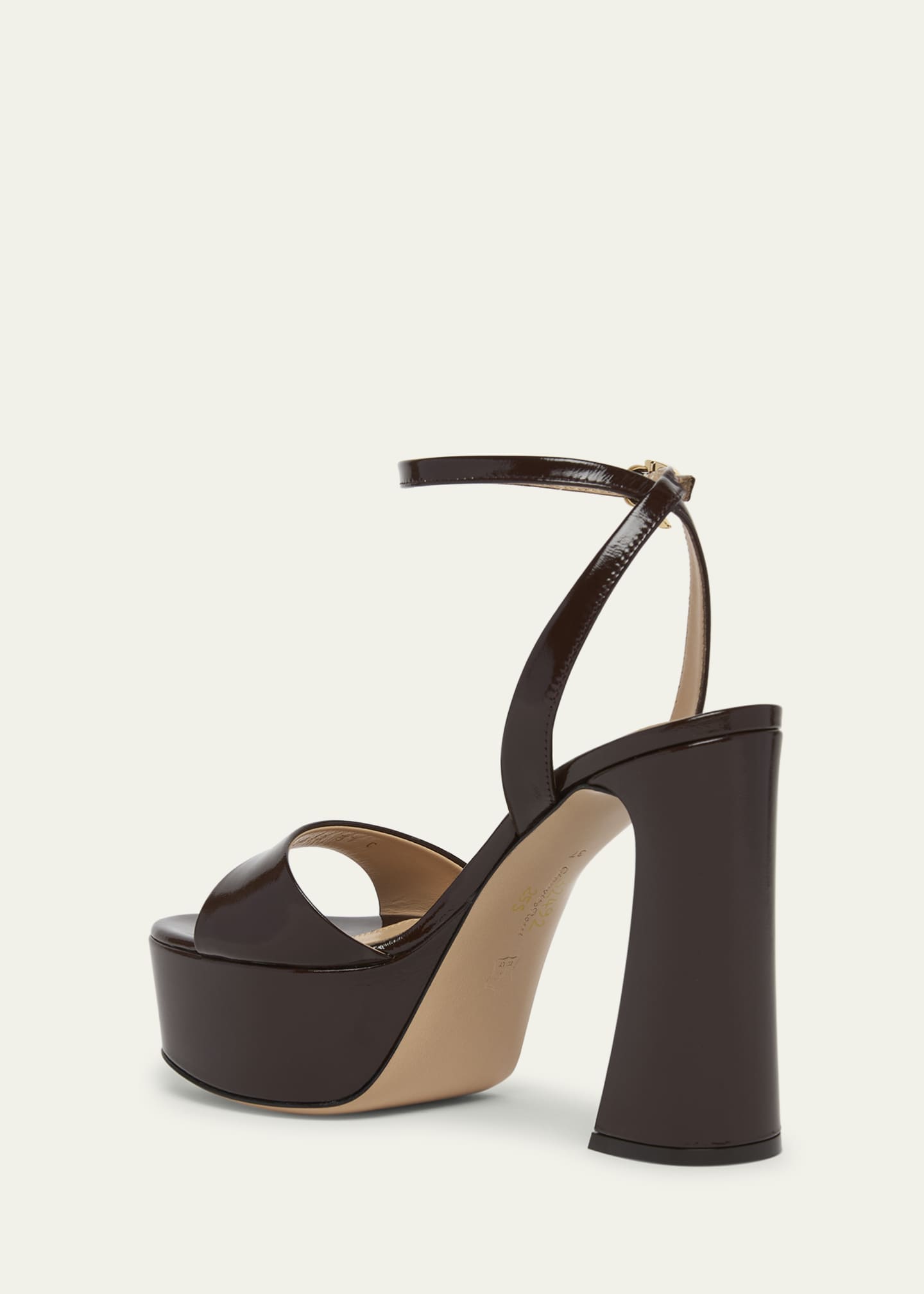 Nuit Leather Ankle-Strap Platform Sandals