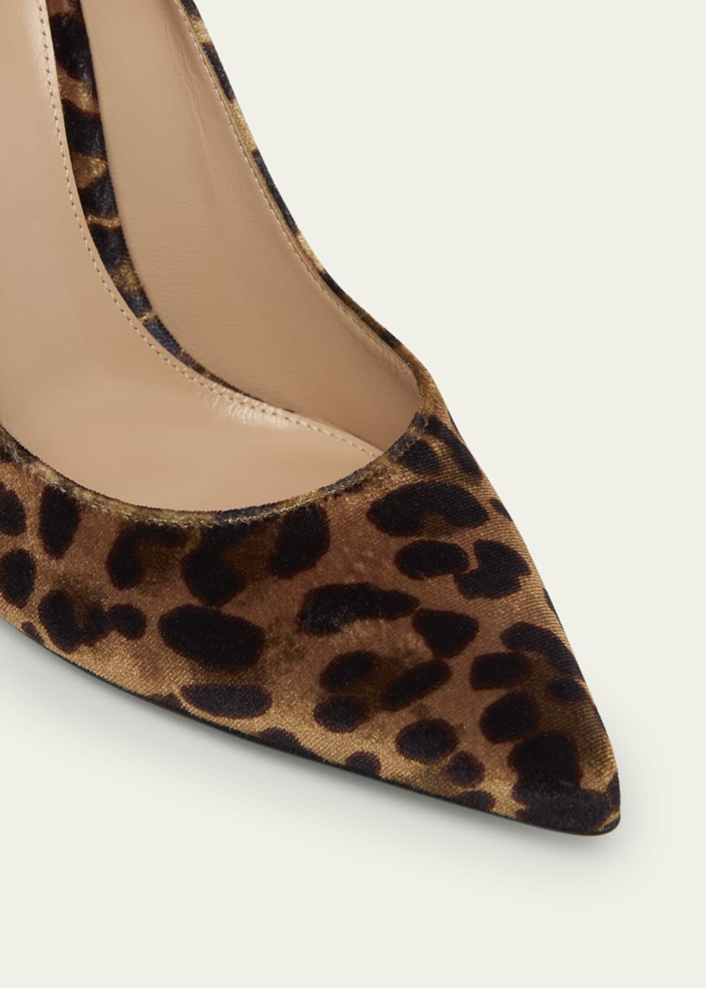 Gianvito Rossi Leopard Velvet Stiletto Pumps