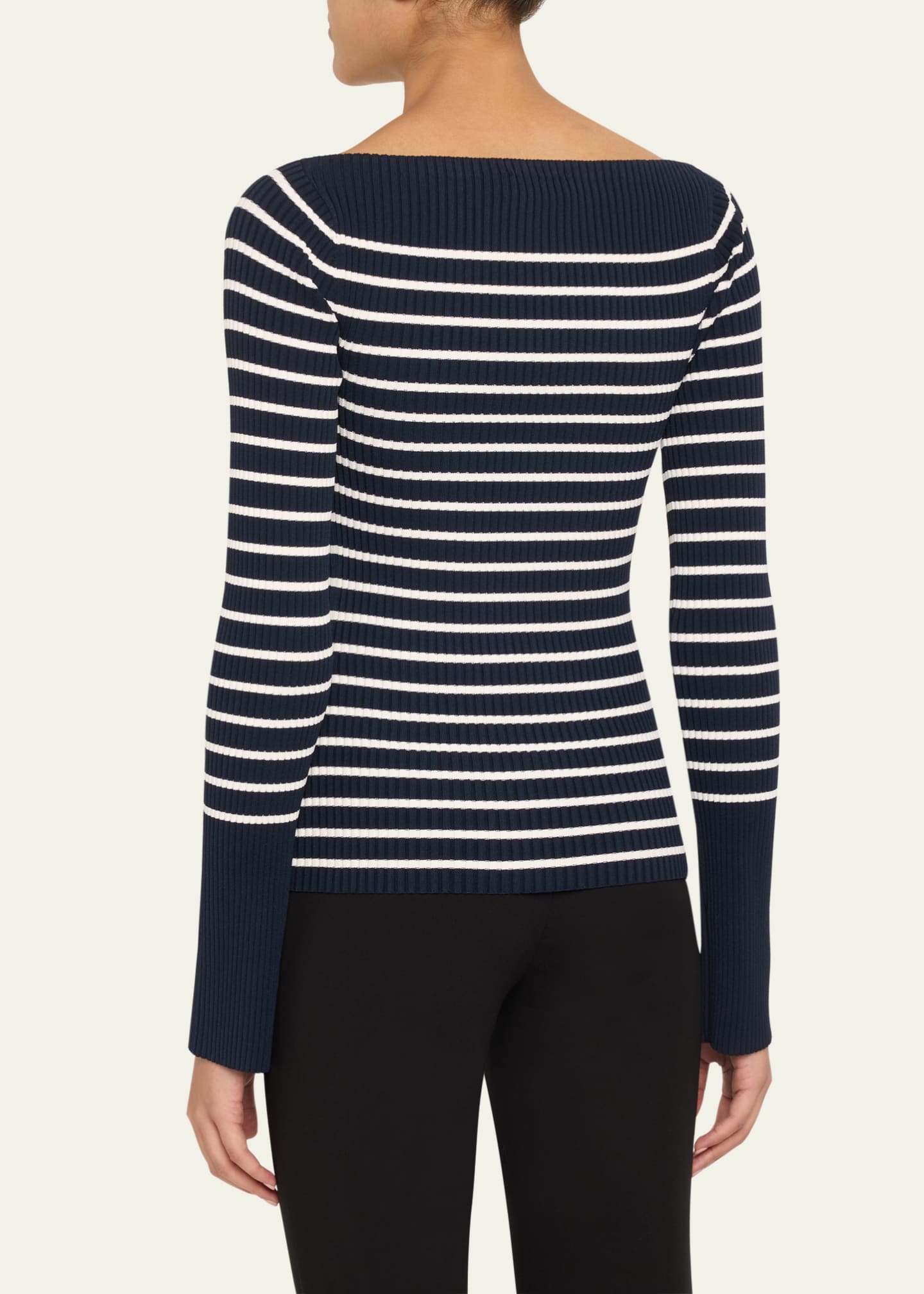 A.L.C. Anya Ribbed Stripe Boat-Neck Top Image 3 of 5