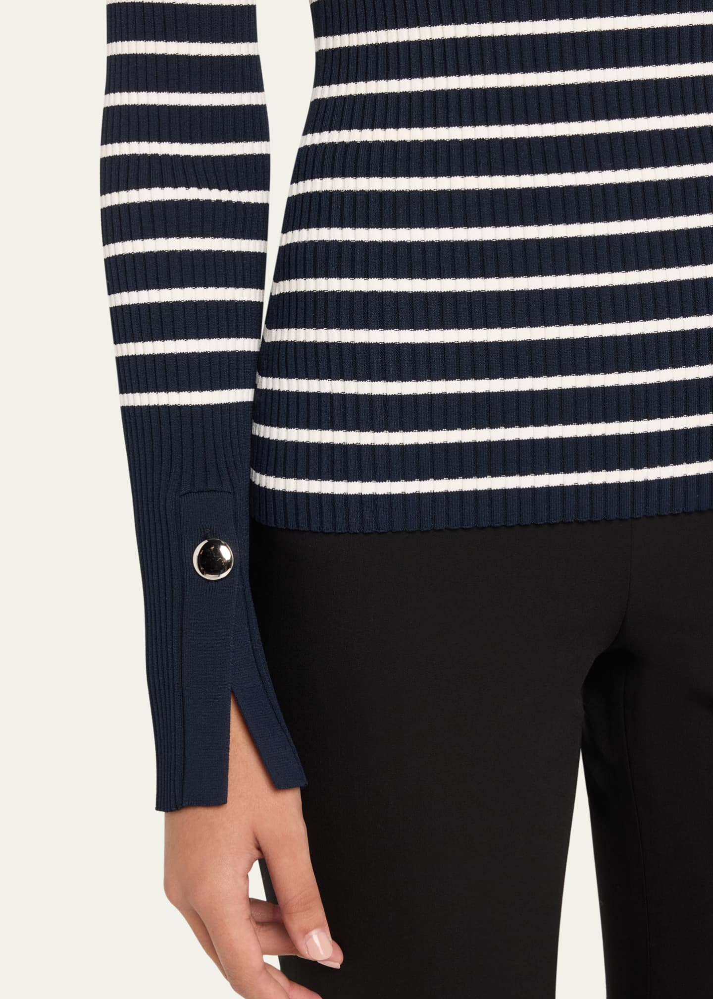 A.L.C. Anya Ribbed Stripe Boat-Neck Top Image 5 of 5