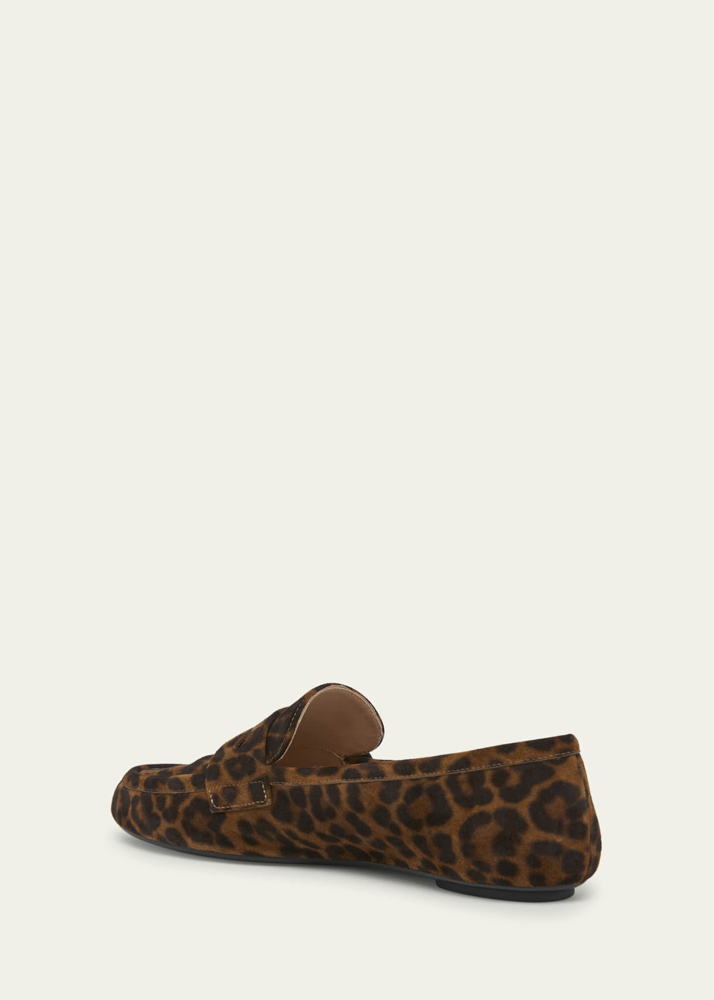 Gianvito Rossi Leopard Velour Penny Loafers Image 2 of 3
