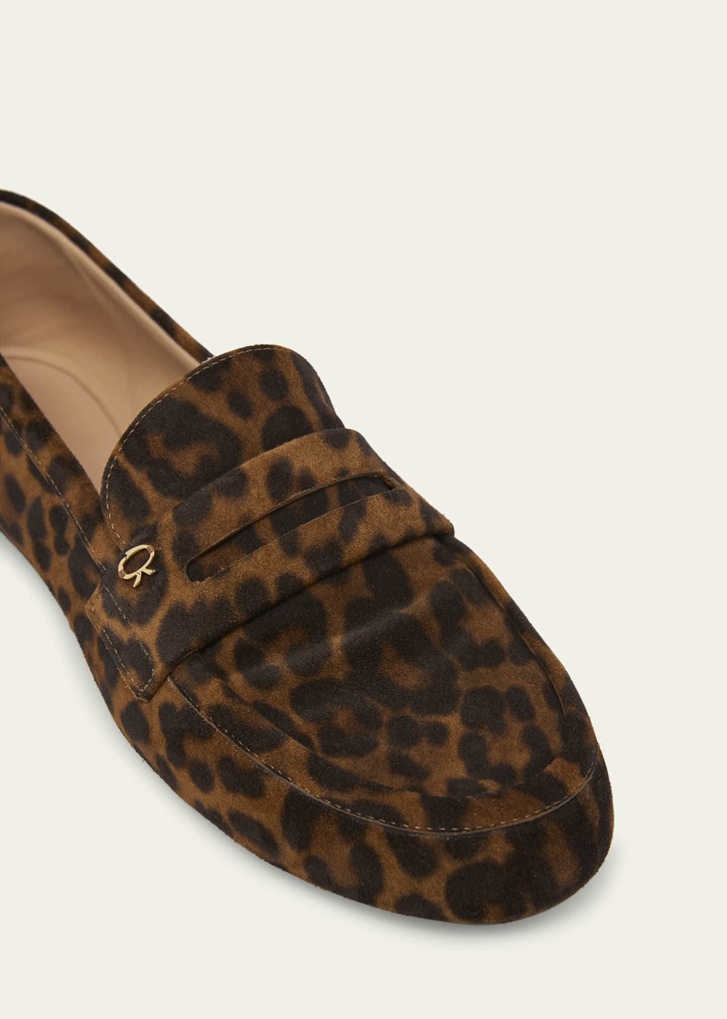 Gianvito Rossi Leopard Velour Penny Loafers Image 3 of 3