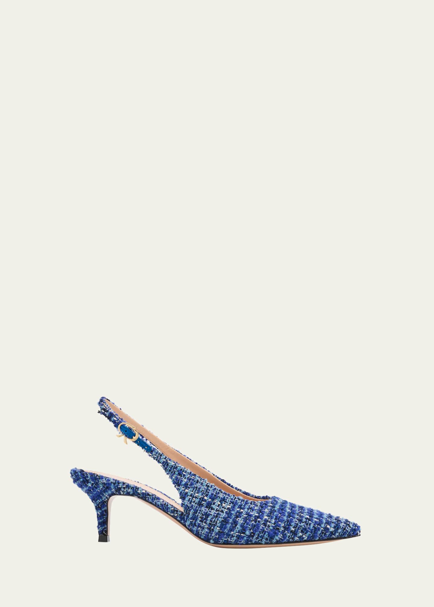 Gianvito Rossi Robbie Boucle Slingback Pumps Image 1 of 6