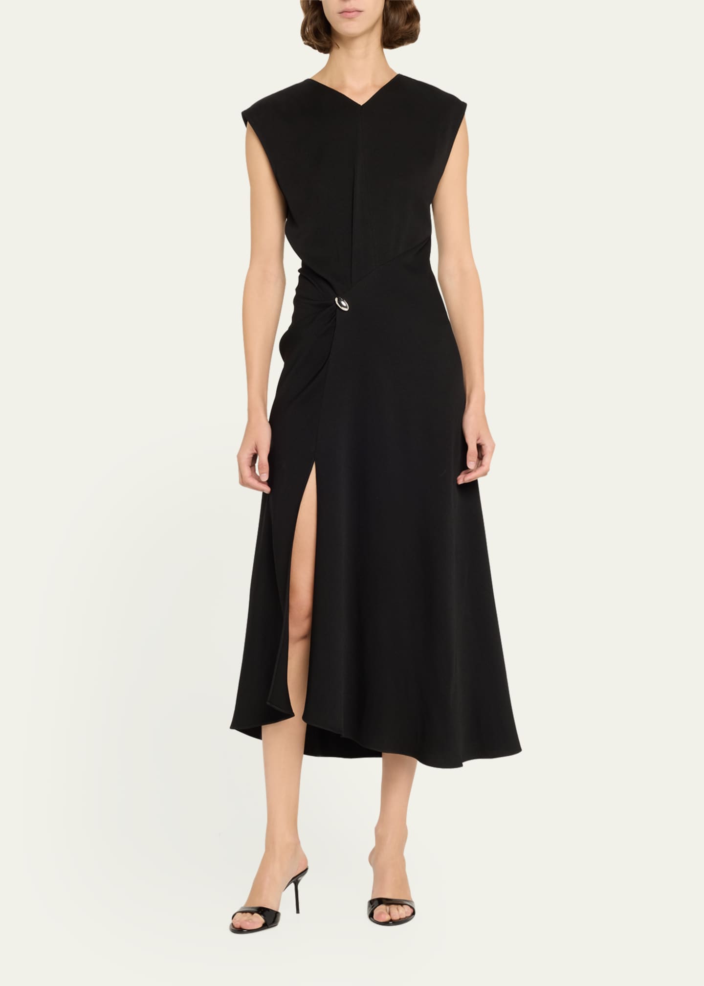 A.L.C. Mary V-Neck A-Line Midi Dress Image 2 of 5