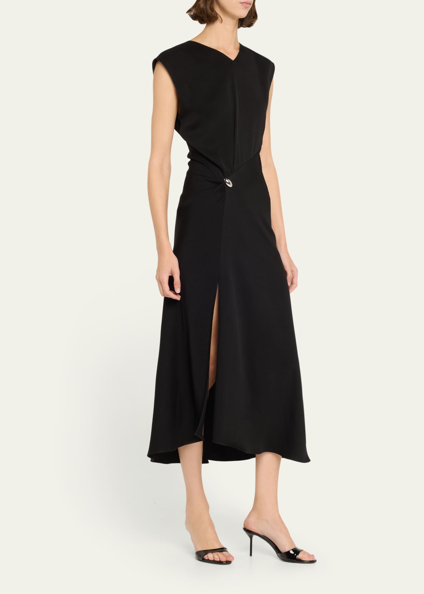 A.L.C. Mary V-Neck A-Line Midi Dress Image 4 of 5