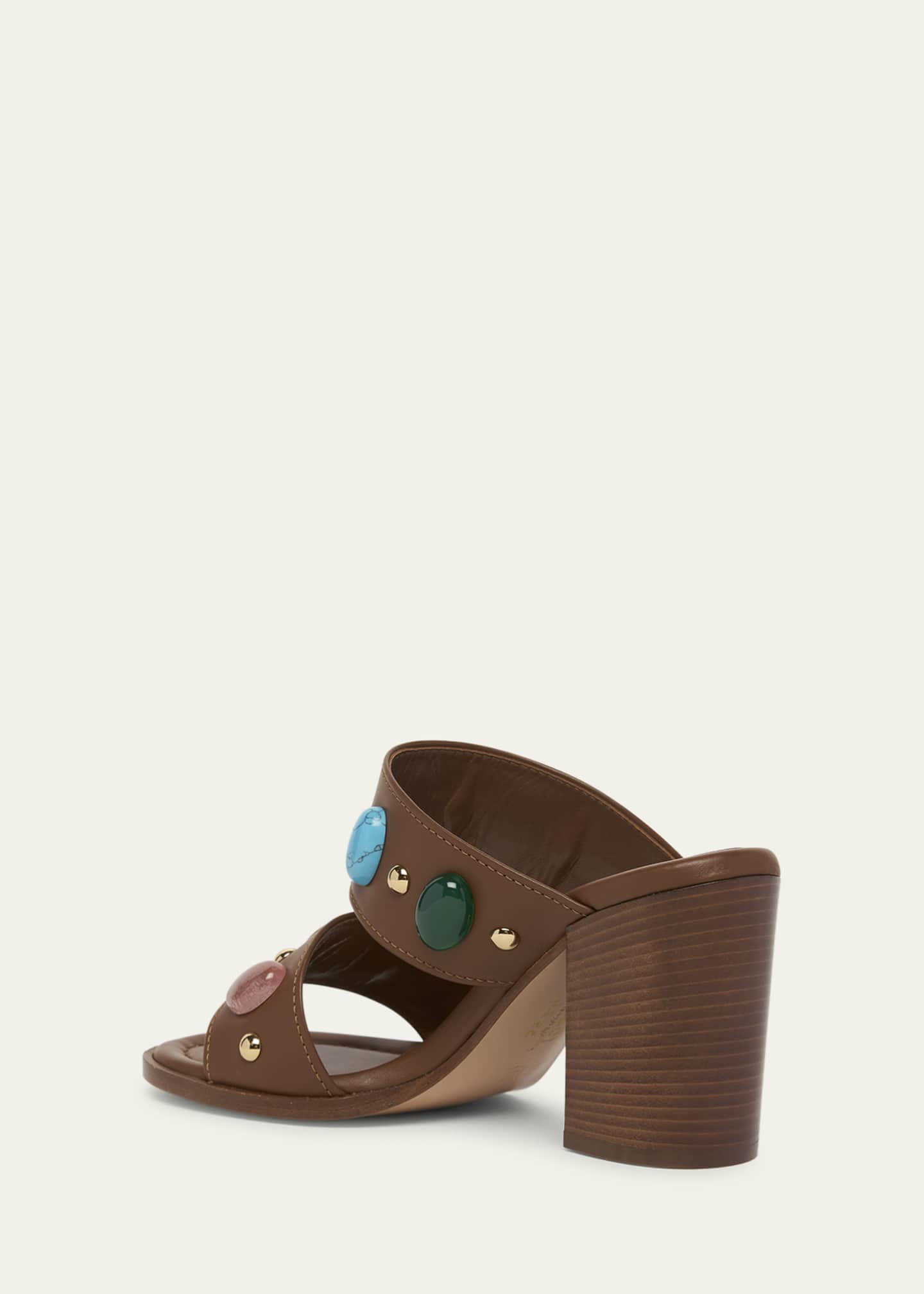 Gianvito Rossi Shanti Jeweled Dual-Band Slide Sandals Image 4 of 6