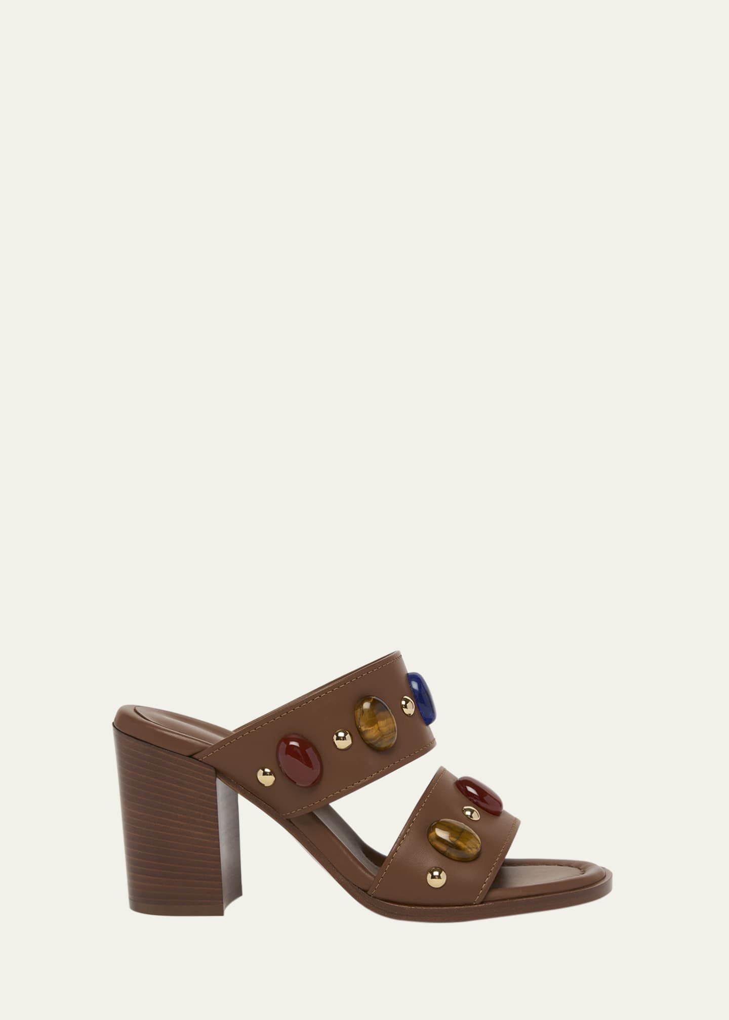 Gianvito Rossi Shanti Jeweled Dual-Band Slide Sandals Image 1 of 6