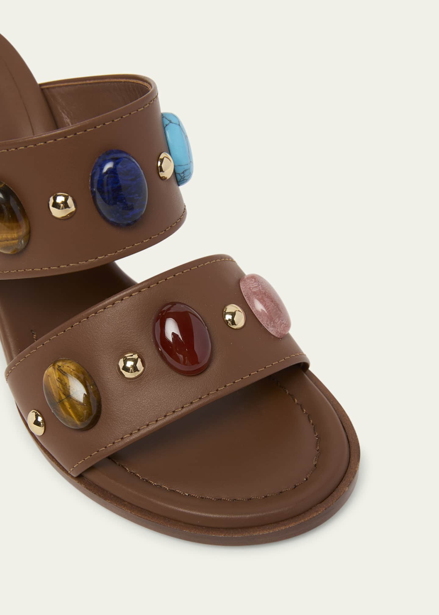 Gianvito Rossi Shanti Jeweled Dual-Band Slide Sandals Image 5 of 6