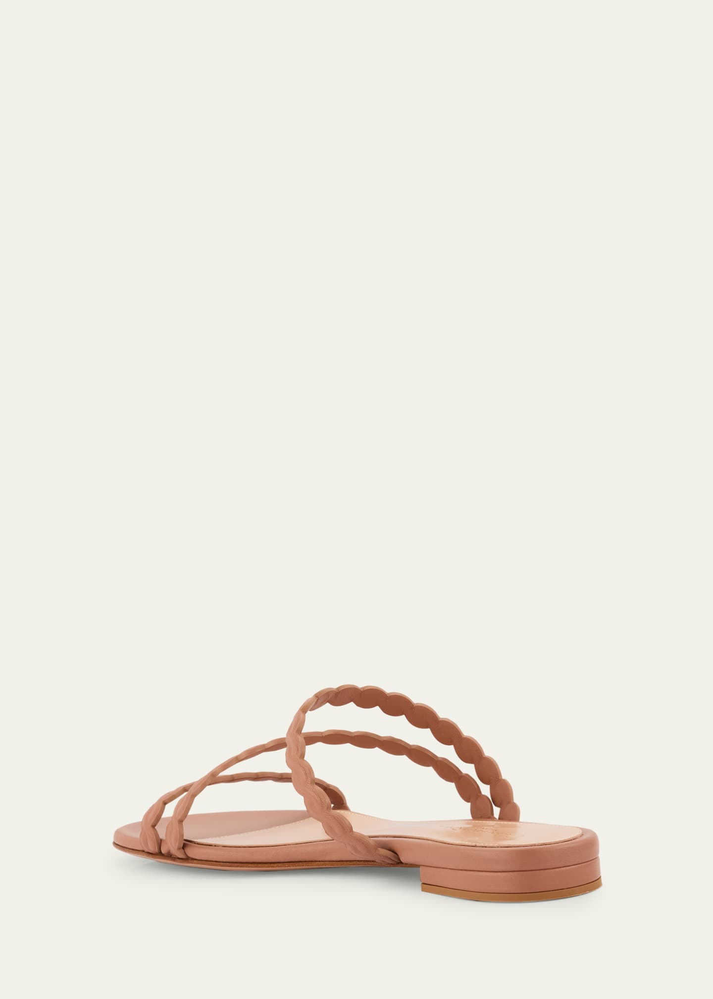 Gianvito Rossi Braided Leather Flat Slingback Sandals Image 4 of 6