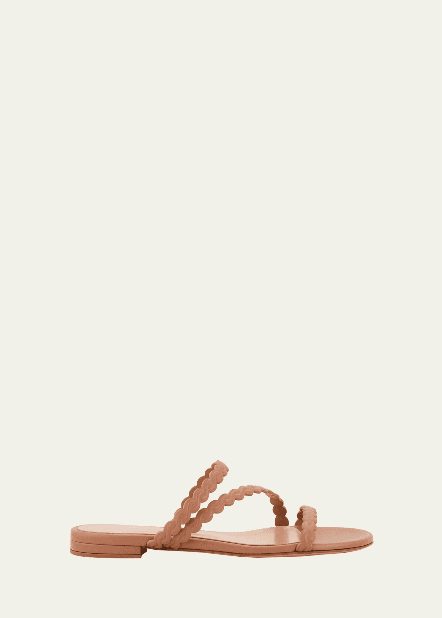 Gianvito Rossi Braided Leather Flat Slingback Sandals Image 1 of 6