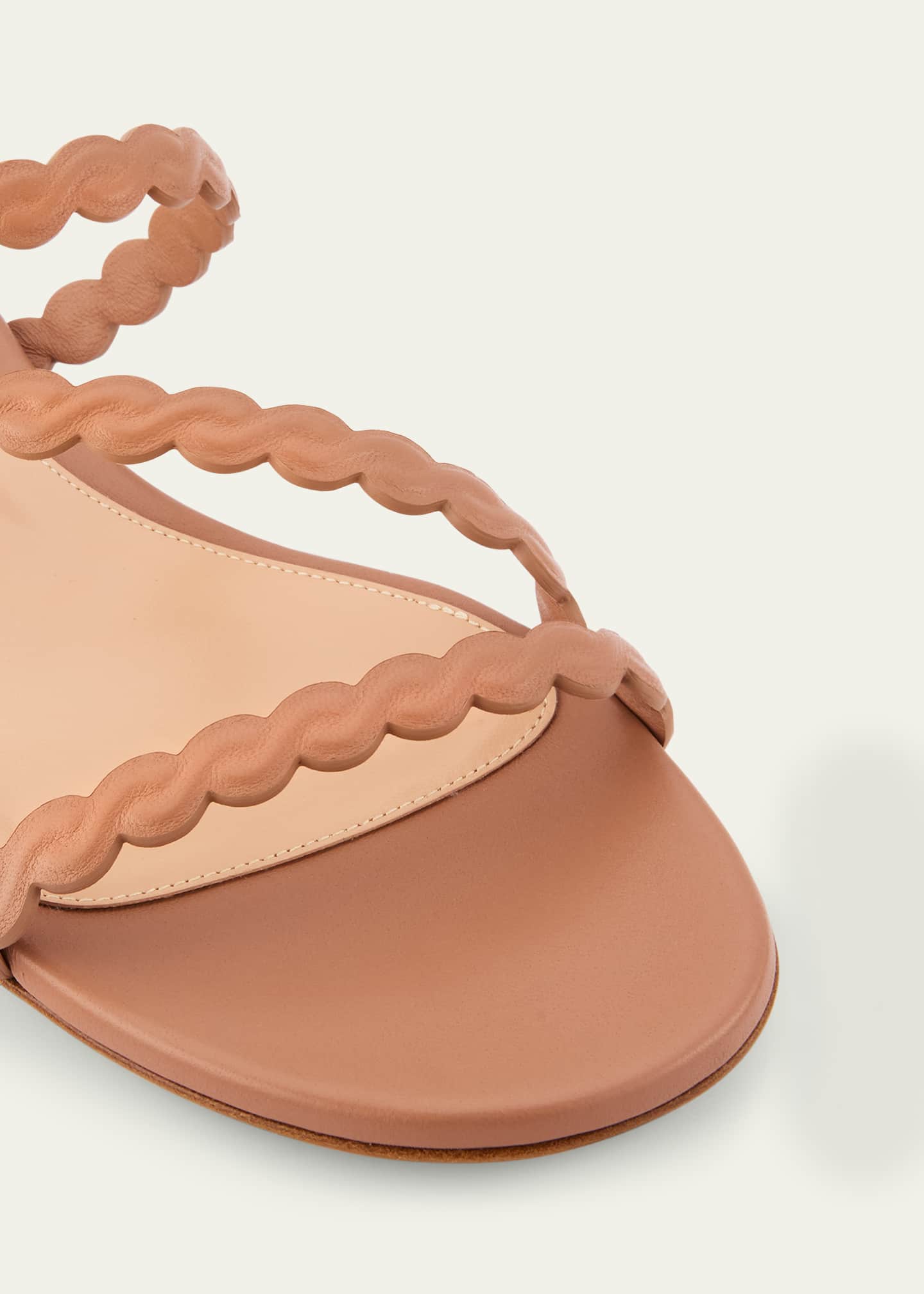 Gianvito Rossi Braided Leather Flat Slingback Sandals Image 5 of 6