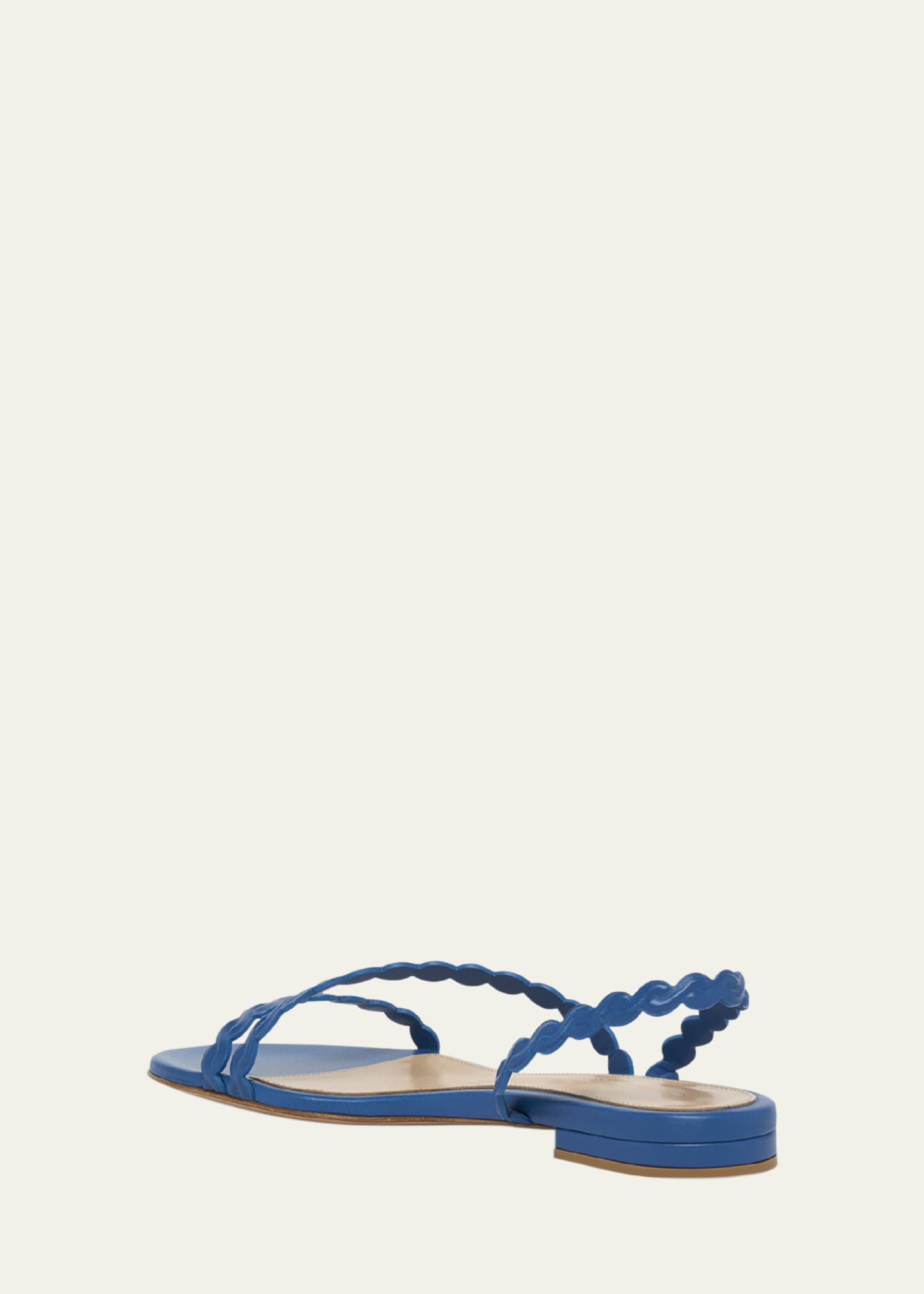Gianvito Rossi Braided Leather Flat Slingback Sandals Image 4 of 6