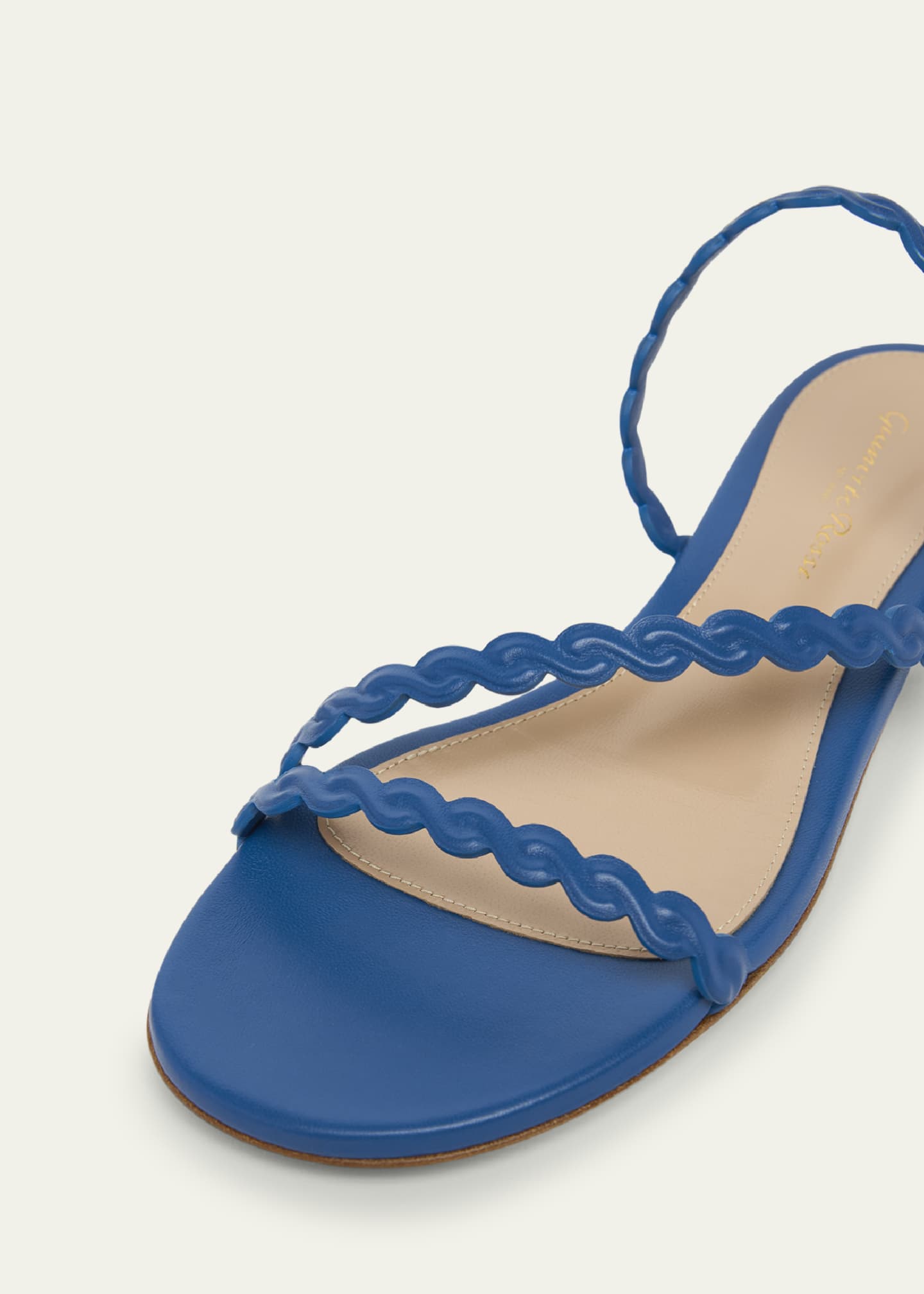 Gianvito Rossi Braided Leather Flat Slingback Sandals Image 6 of 6