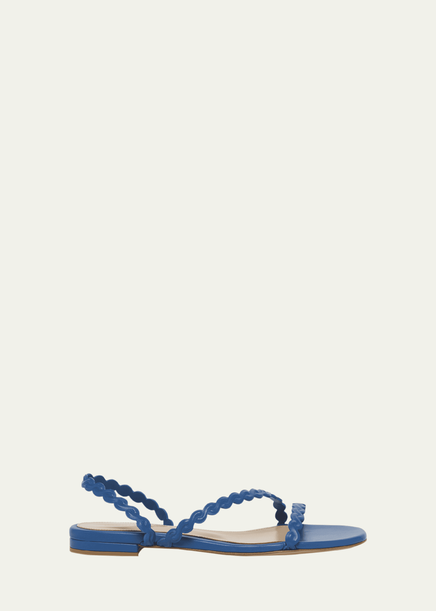 Gianvito Rossi Braided Leather Flat Slingback Sandals Image 1 of 6