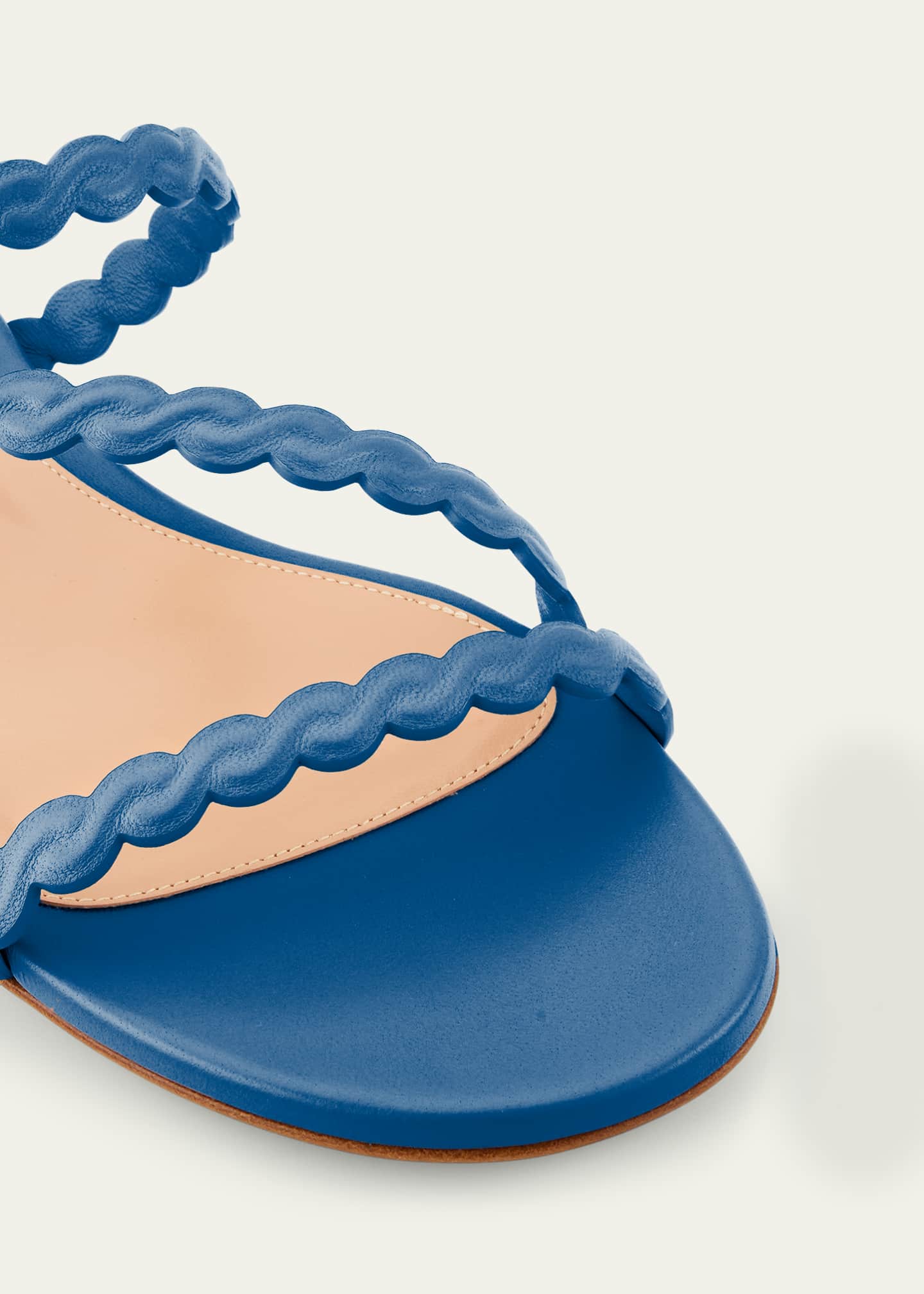 Gianvito Rossi Braided Leather Flat Slingback Sandals Image 5 of 6