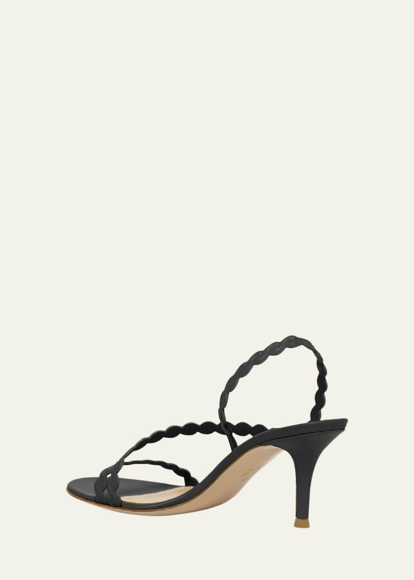 Braided Leather Slingback Sandals