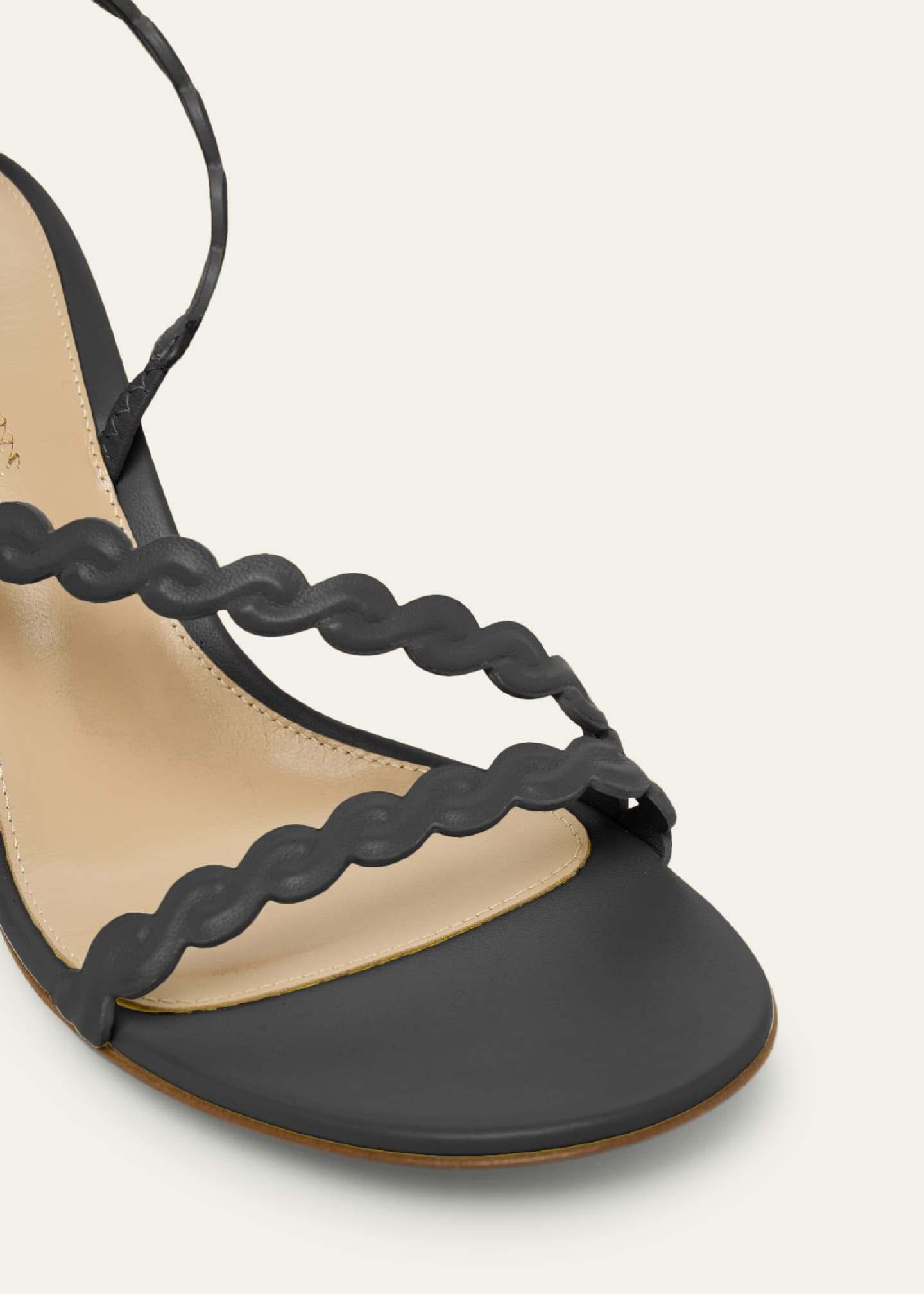 Braided Leather Slingback Sandals