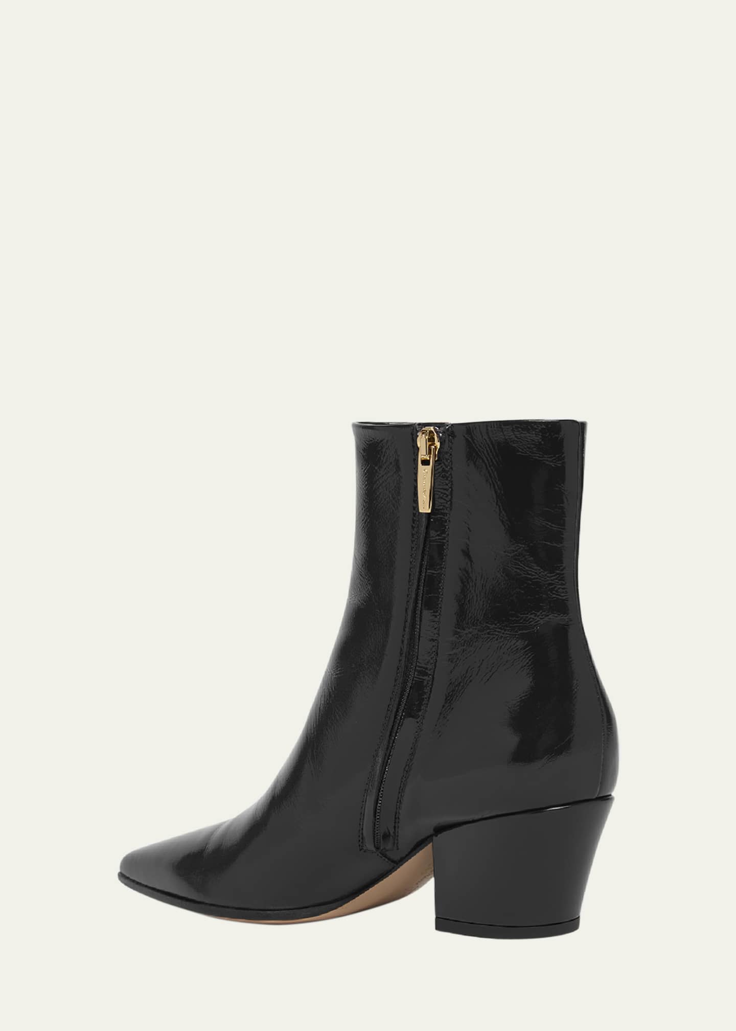 Gianvito Rossi Nuit Leather Zip Booties Image 2 of 3
