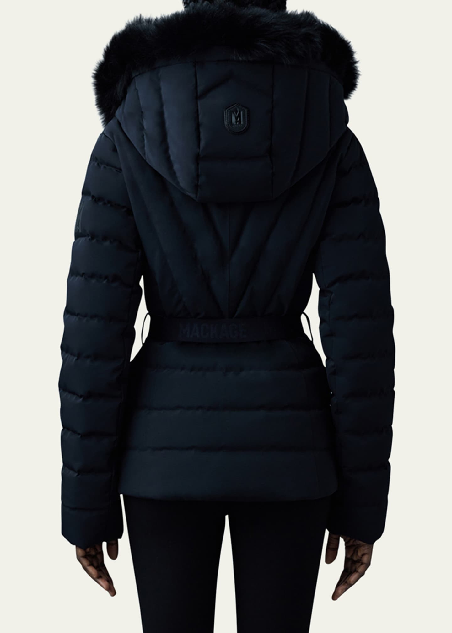 Mackage Elita Down Ski Jacket with Removable Shearling Trim