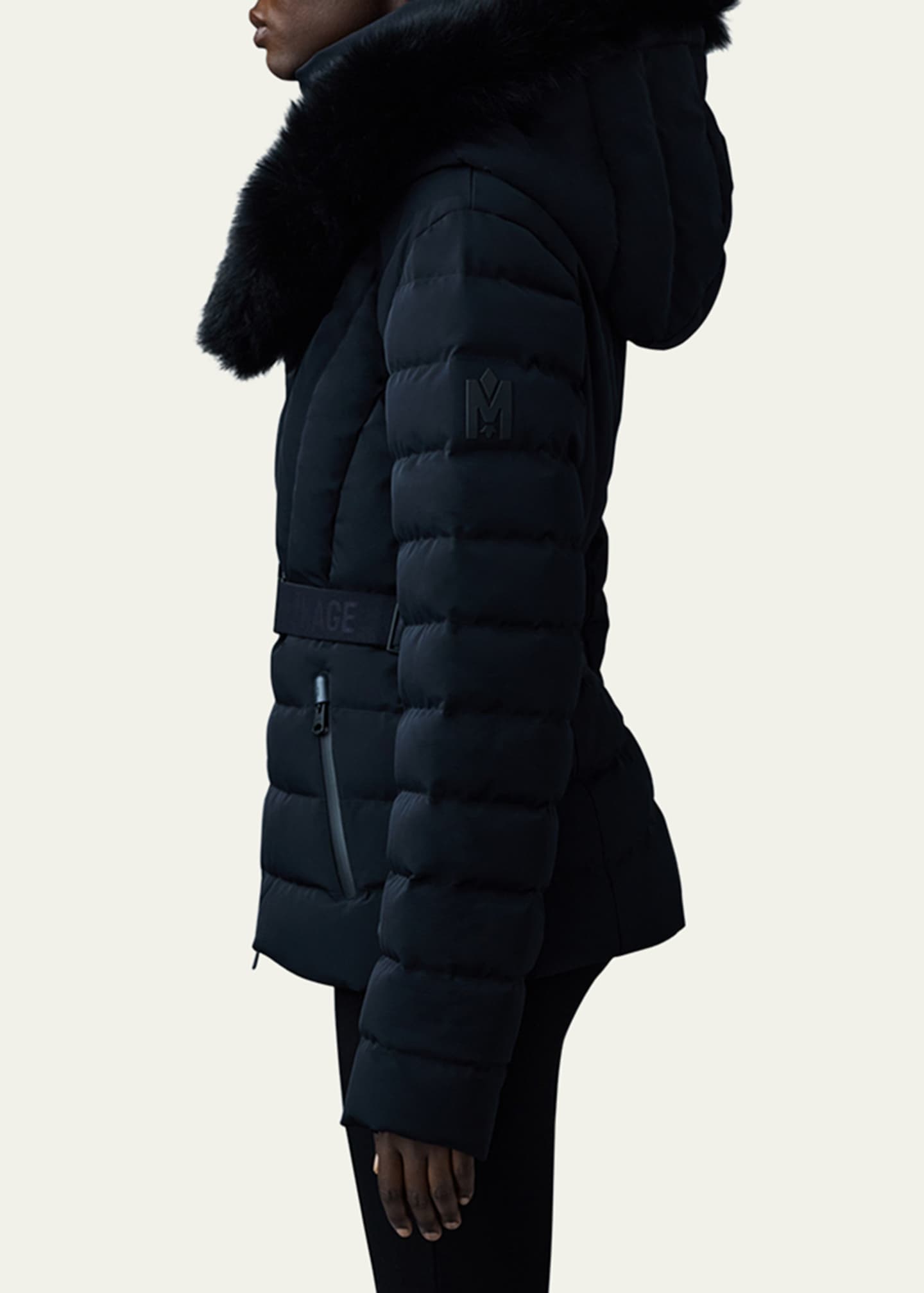 Mackage Elita Down Ski Jacket with Removable Shearling Trim