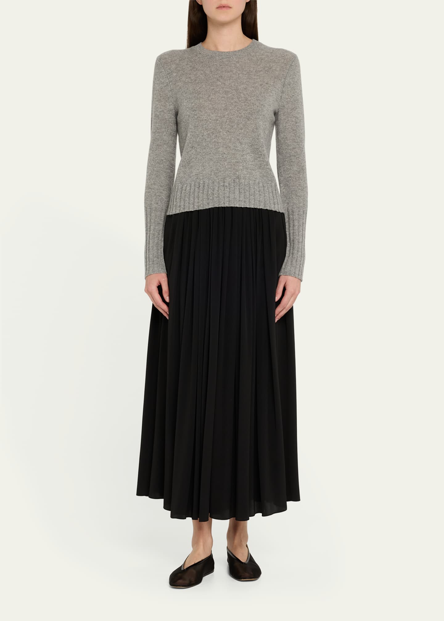 Guest in Residence Shrunken Crewneck Sweater in Cashmere Image 2 of 5