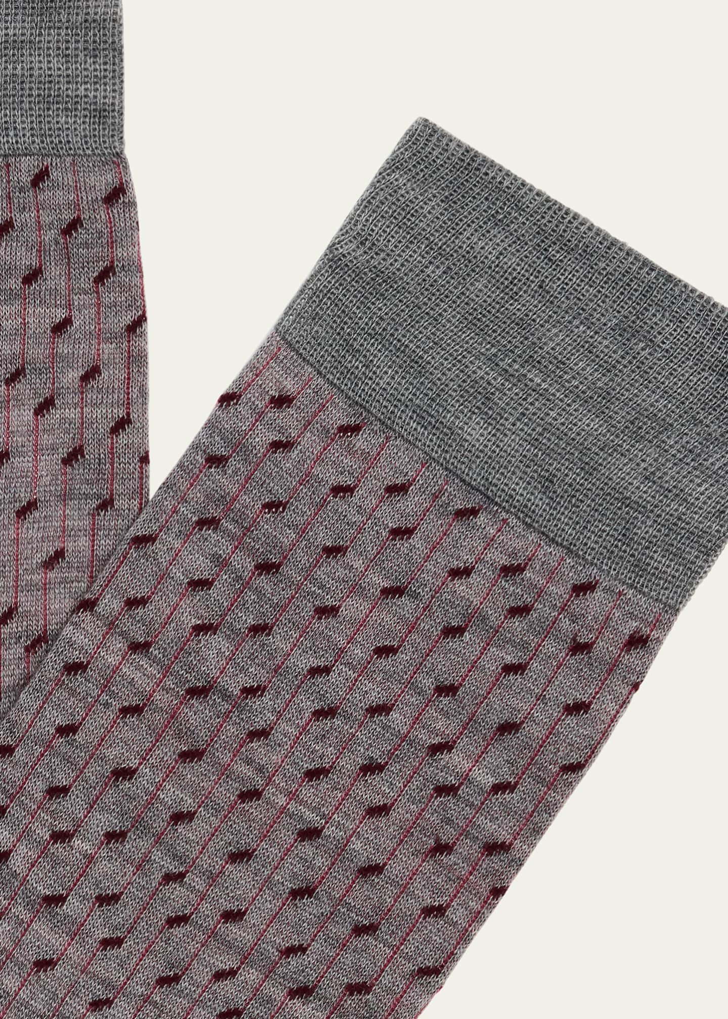 Bresciani Men's Wool and Nylon Notes Crew Socks Image 2 of 3
