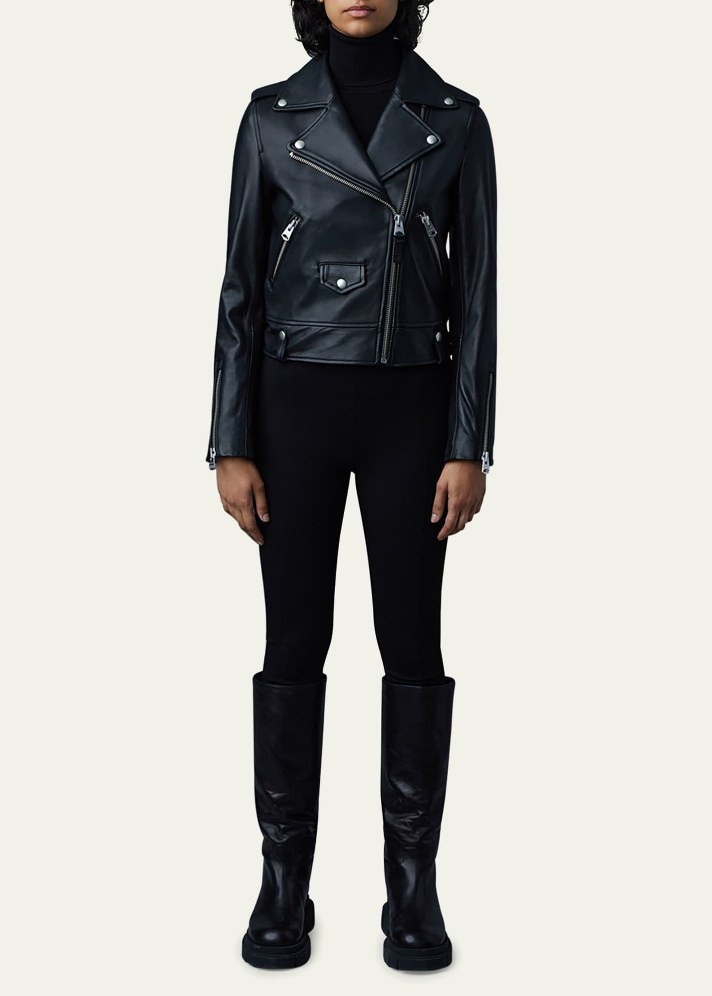 Mackage Baya Leather Biker Jacket Image 2 of 7