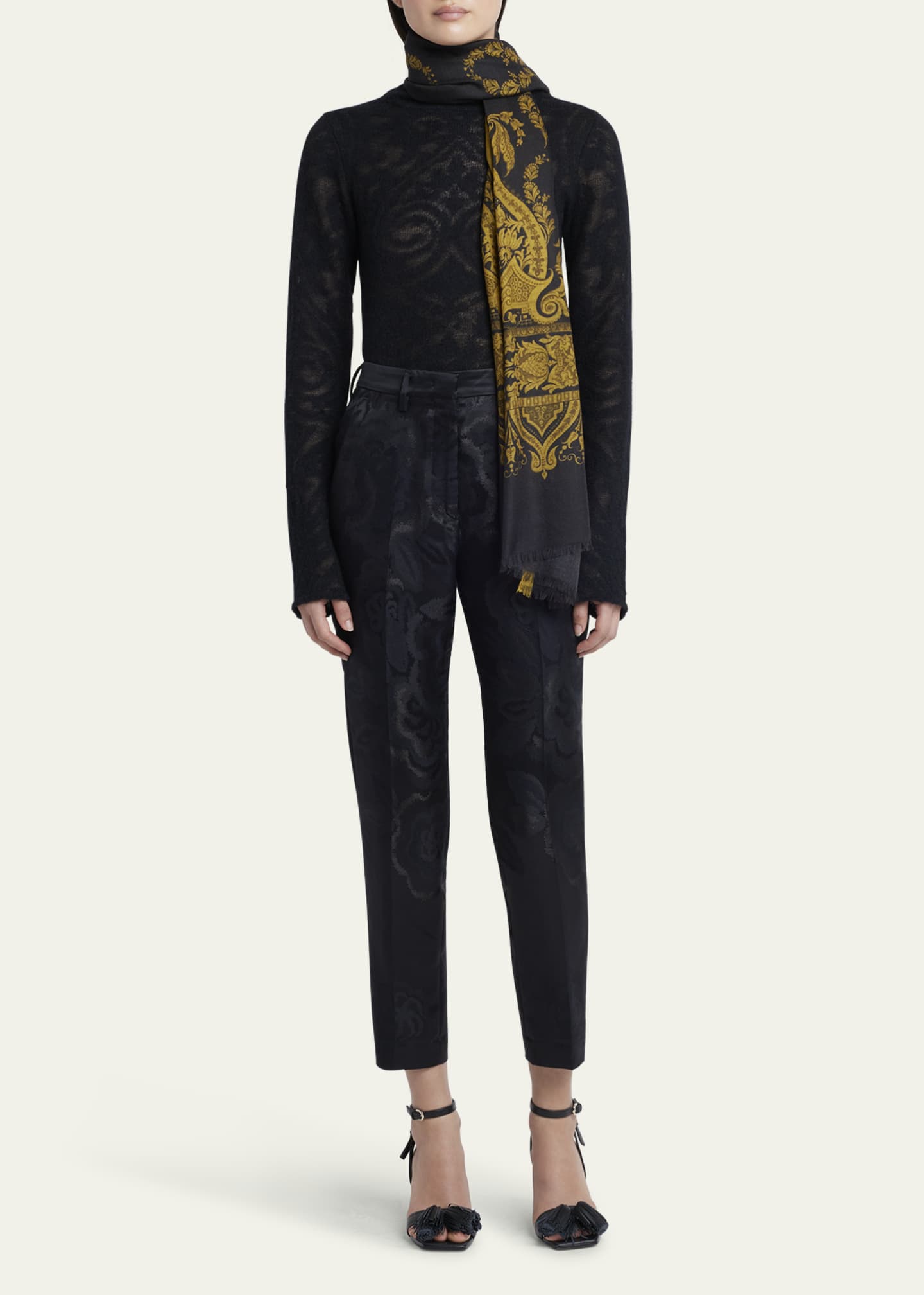 Etro Floral Paisley Cashmere-Blend Scarf Image 3 of 4