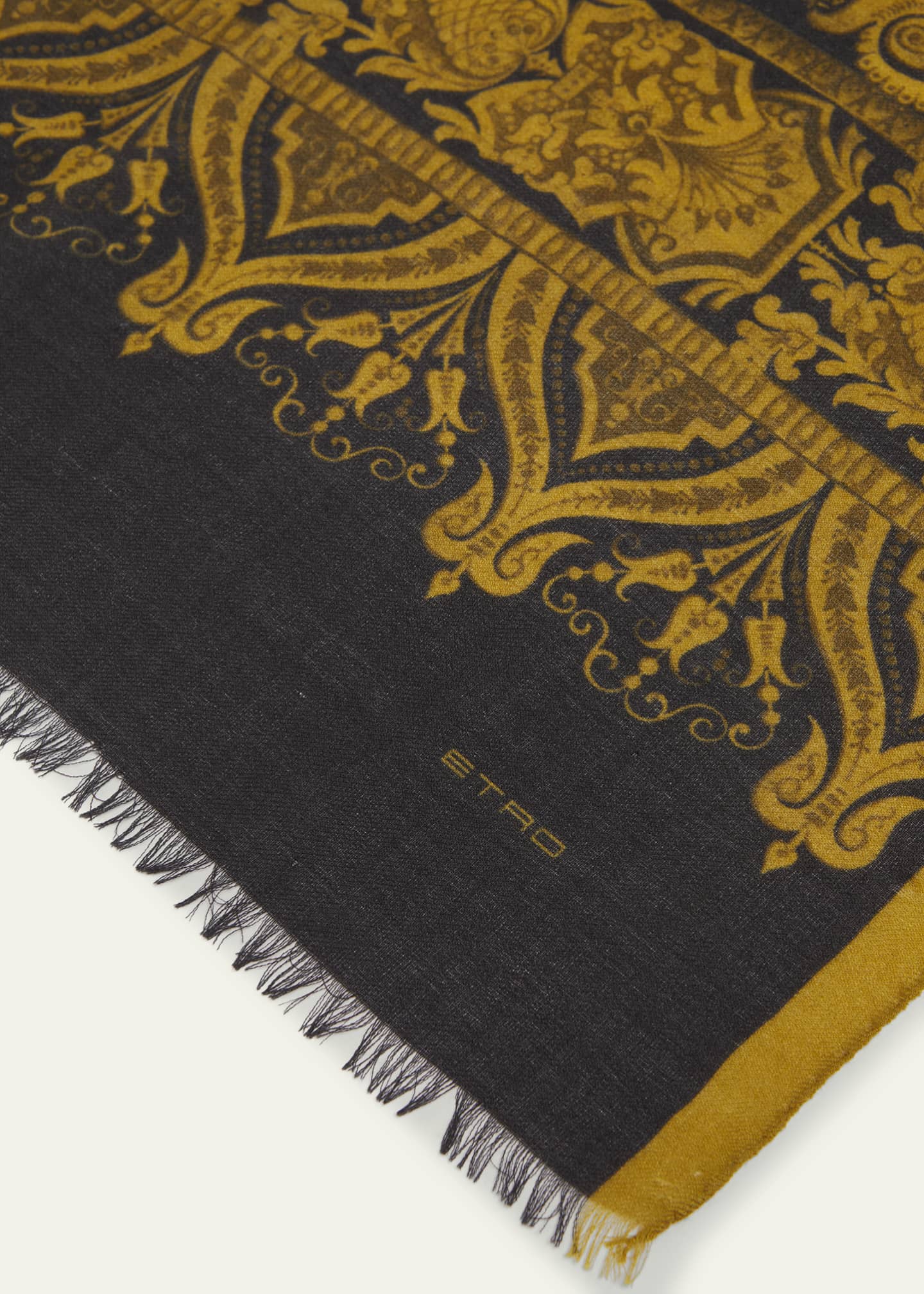 Etro Floral Paisley Cashmere-Blend Scarf Image 4 of 4
