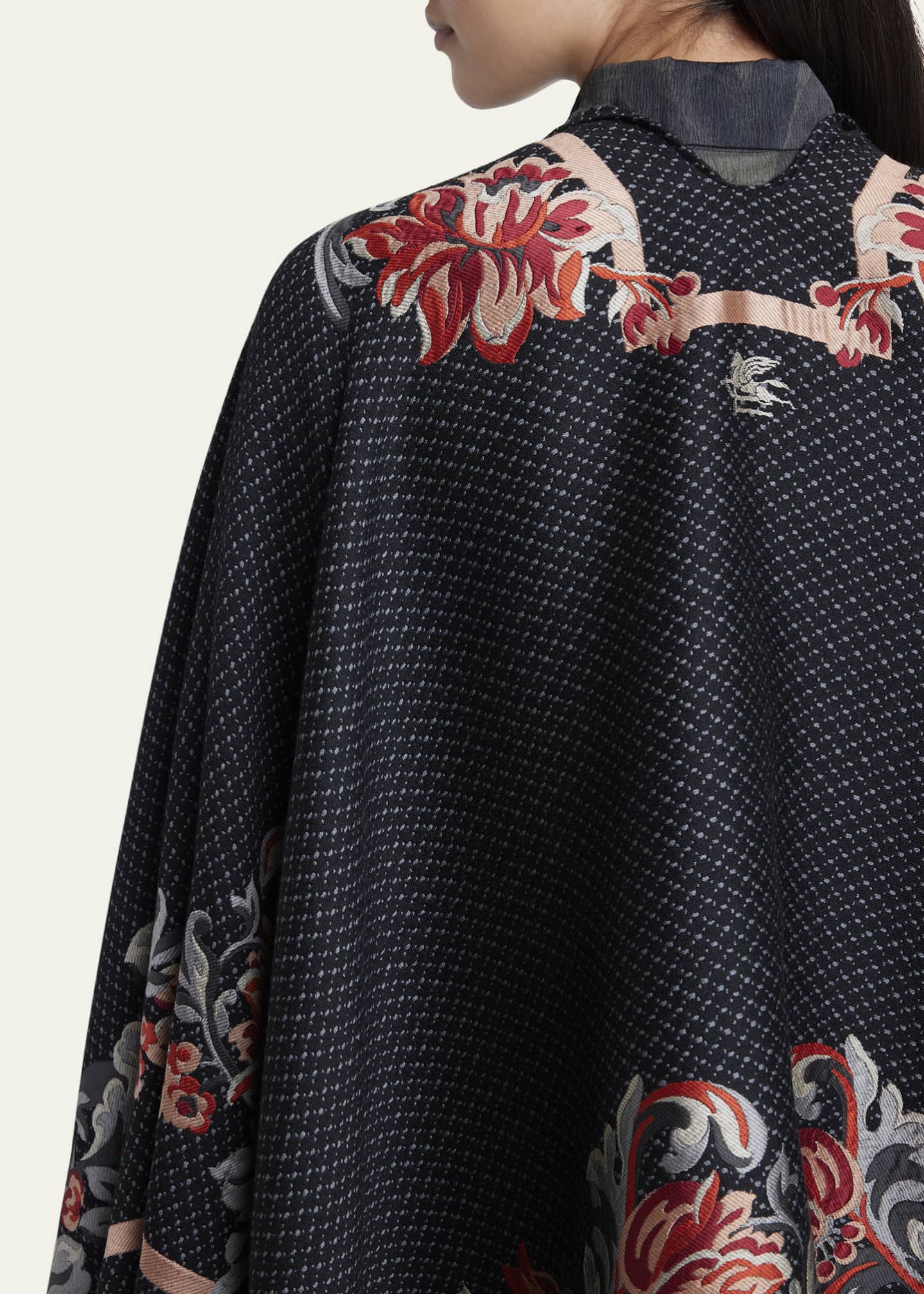 Etro Floral Wool-Blend Cape Image 5 of 5