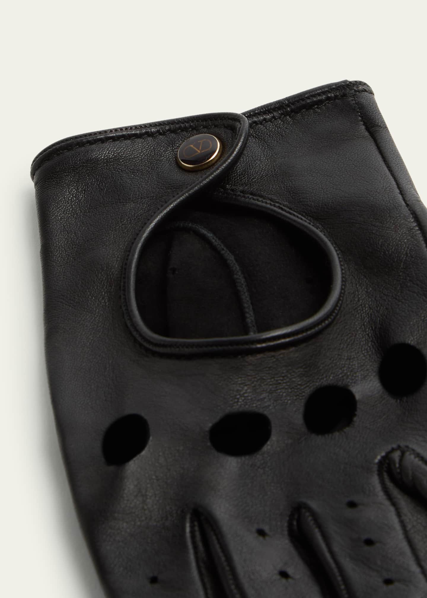 Valentino VLOGO Signature Leather Fingerless Gloves Image 2 of 2